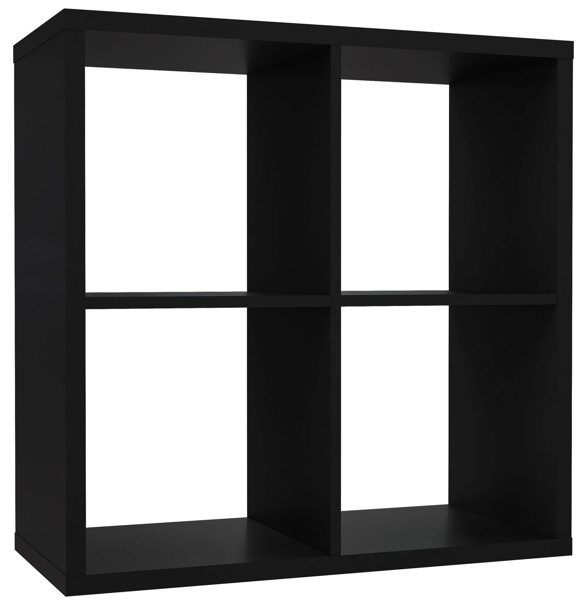 Product photograph of Mauro Matt Black Square 4 Open Shelving Unit from Choice Furniture Superstore.