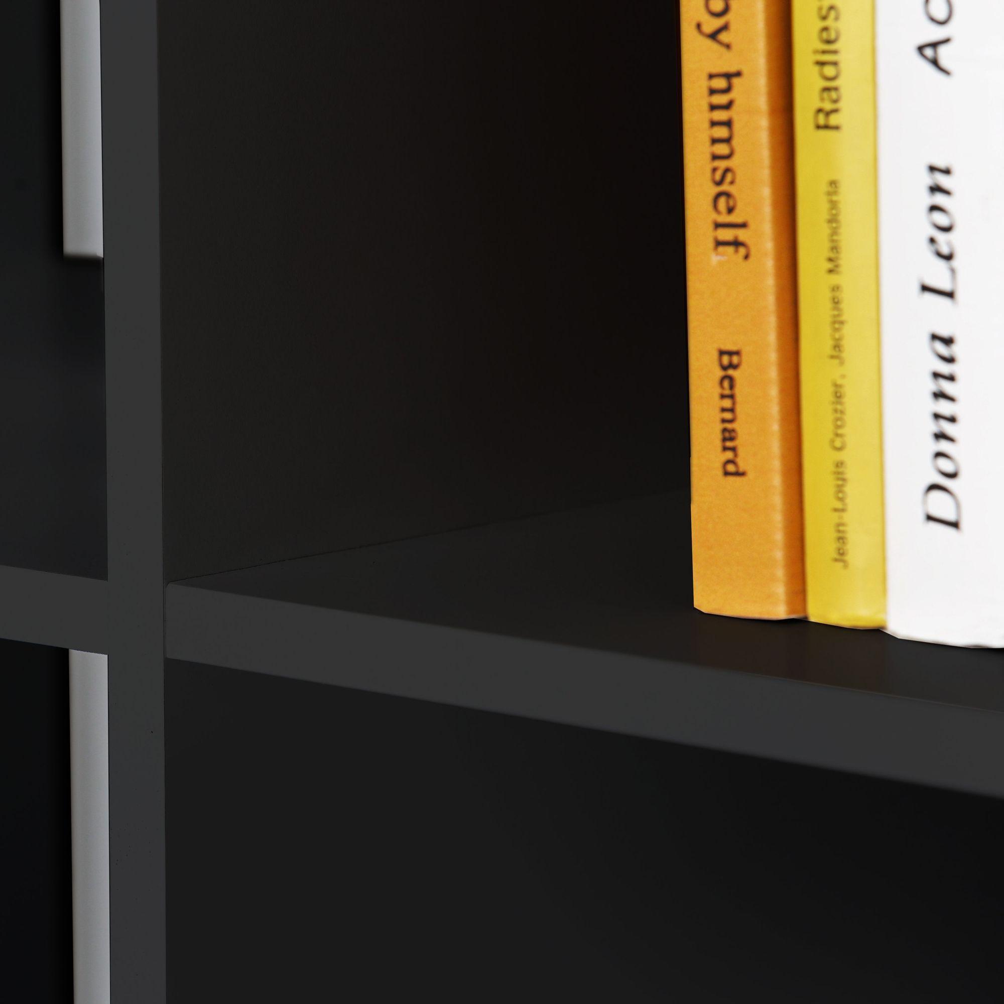 Product photograph of Mauro Matt Black Square 4 Open Shelving Unit from Choice Furniture Superstore.