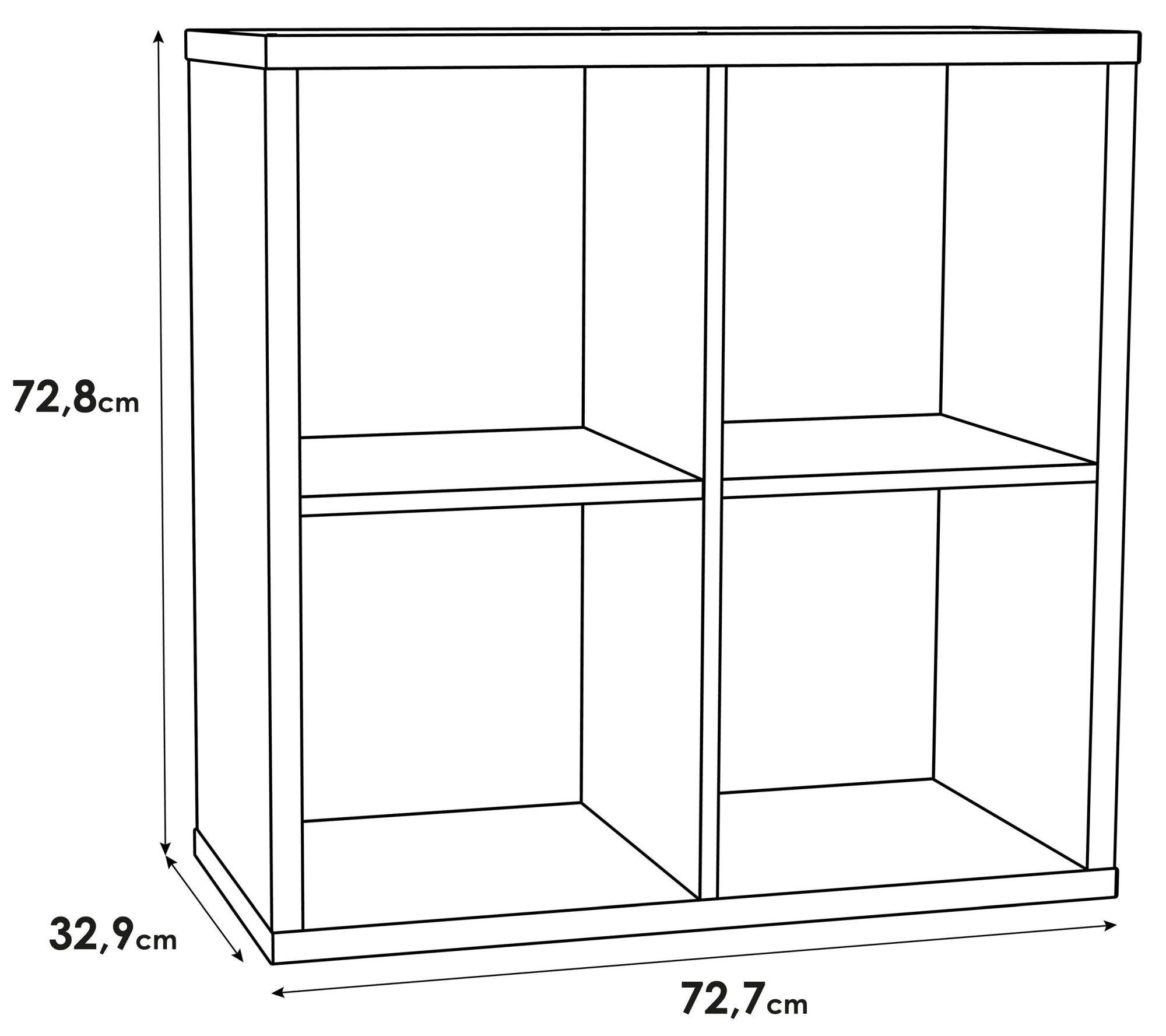 Product photograph of Mauro Grey Concrete Effect Square 4 Open Shelving Unit from Choice Furniture Superstore.