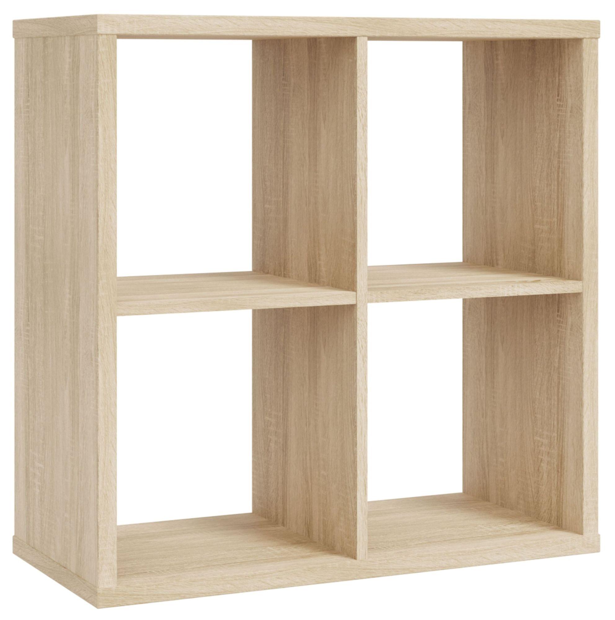 Product photograph of Mauro Sonoma Oak Effect Square 4 Open Shelving Unit from Choice Furniture Superstore.