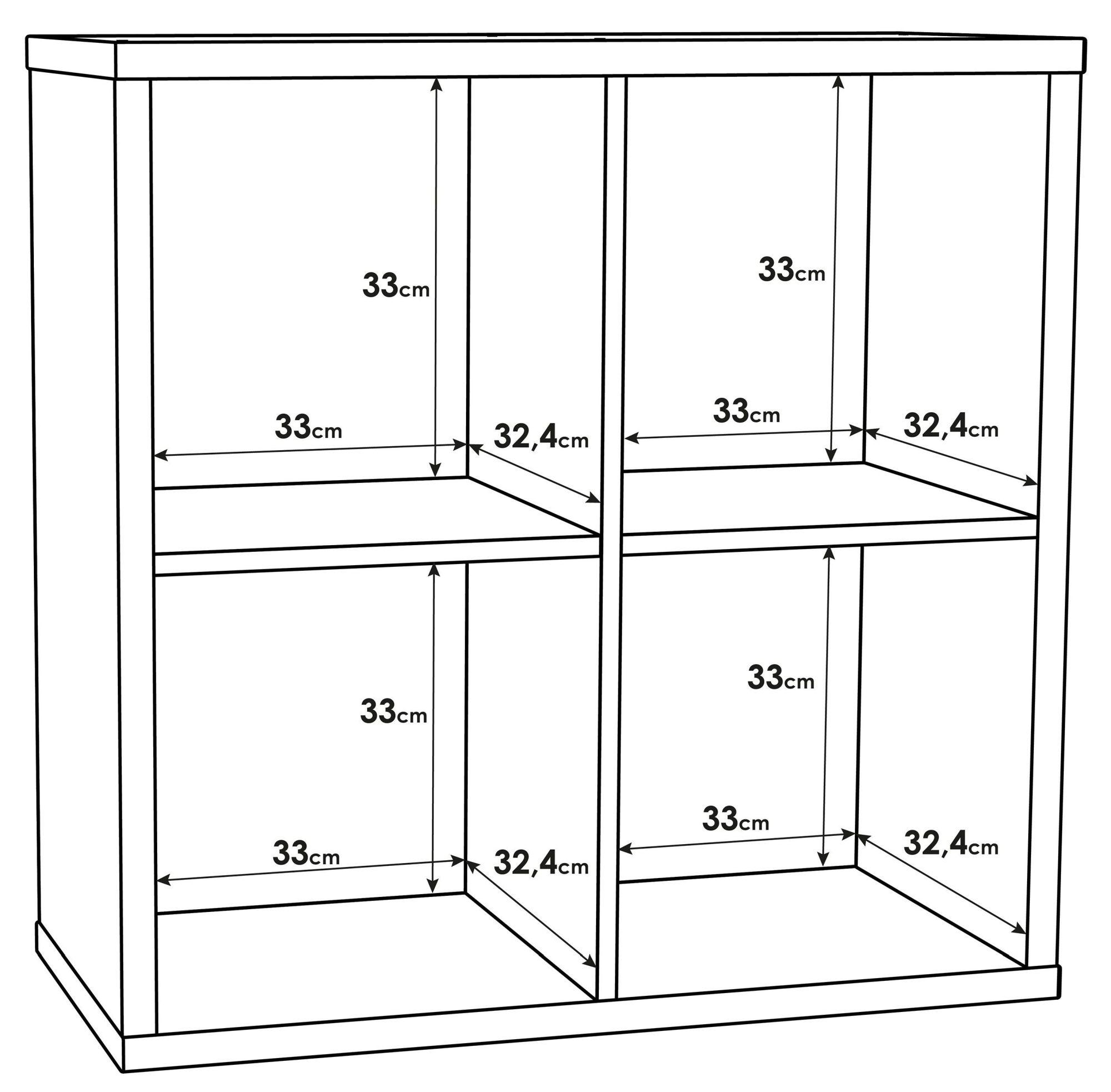 Product photograph of Mauro Sonoma Oak Effect Square 4 Open Shelving Unit from Choice Furniture Superstore.