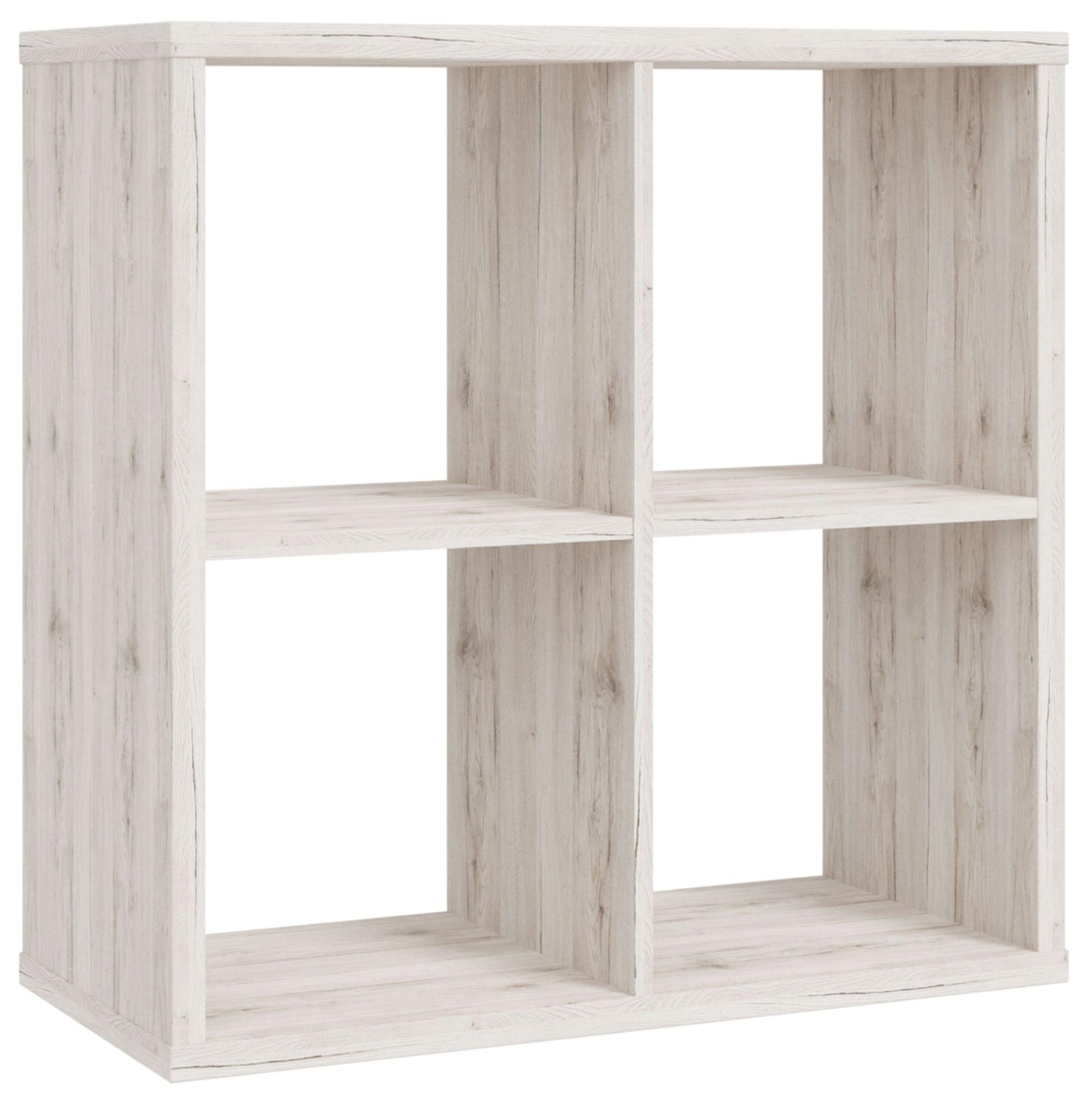 Product photograph of Mauro Sand Oak Effect Square 4 Open Shelving Unit from Choice Furniture Superstore.