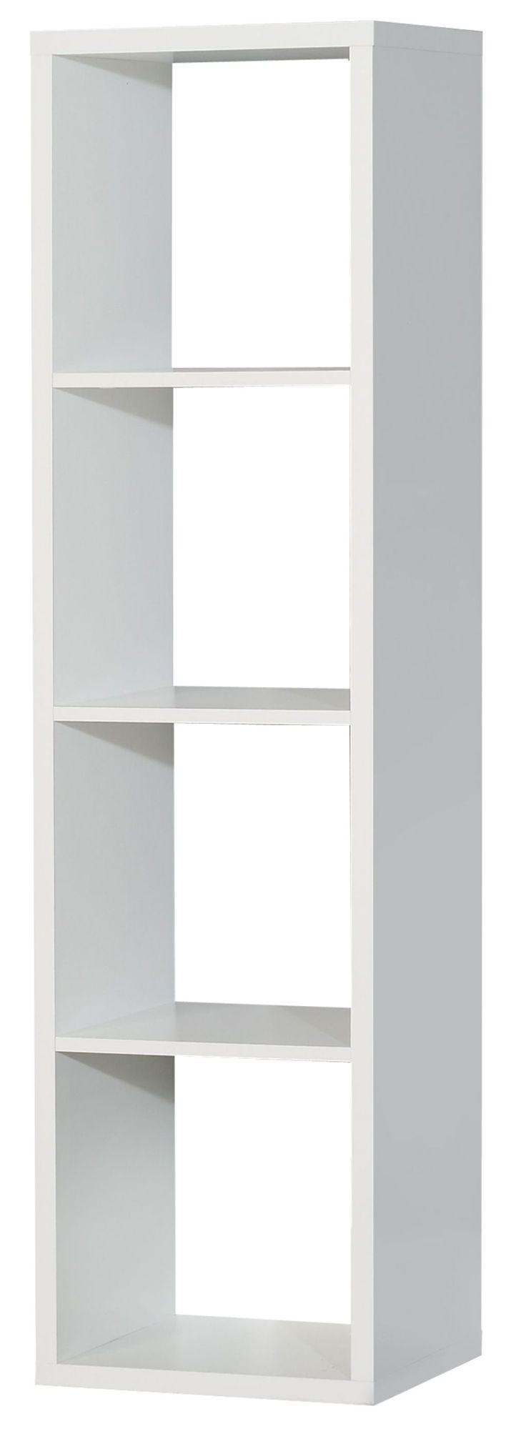 Product photograph of Mauro Matt White 4 Open Shelving Unit from Choice Furniture Superstore.