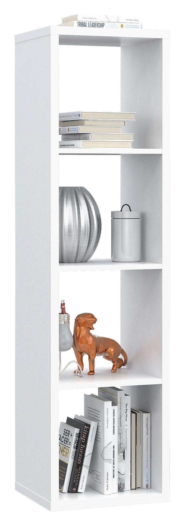 Product photograph of Mauro Matt White 4 Open Shelving Unit from Choice Furniture Superstore.