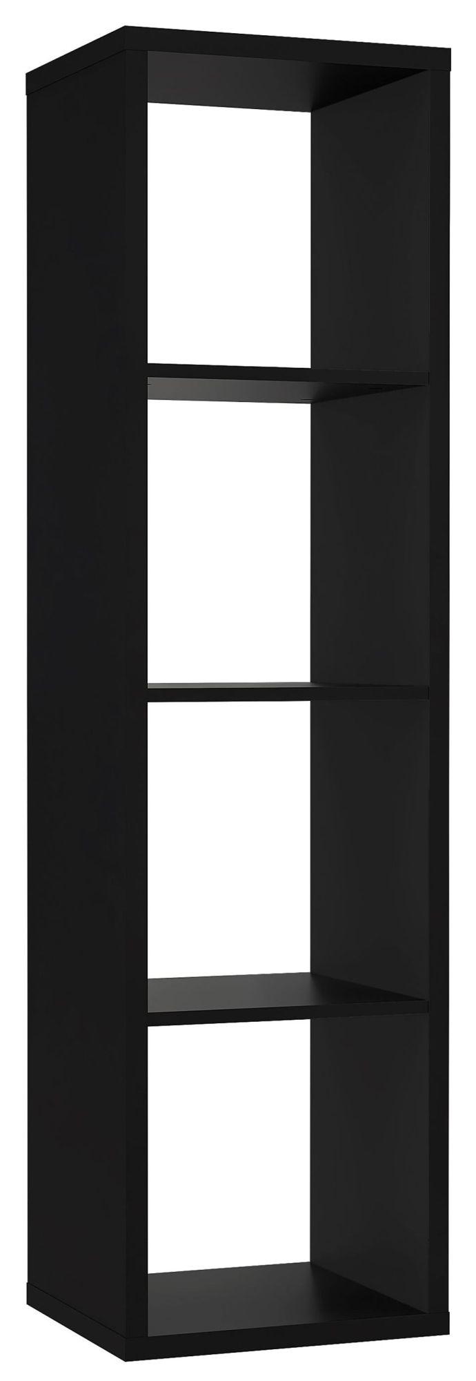 Product photograph of Mauro Matt Black 4 Open Shelving Unit from Choice Furniture Superstore.