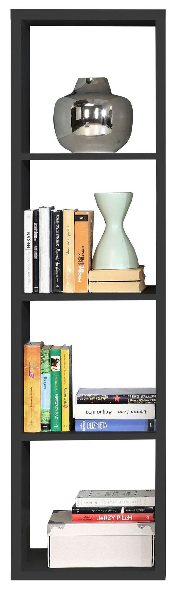 Product photograph of Mauro Matt Black 4 Open Shelving Unit from Choice Furniture Superstore.