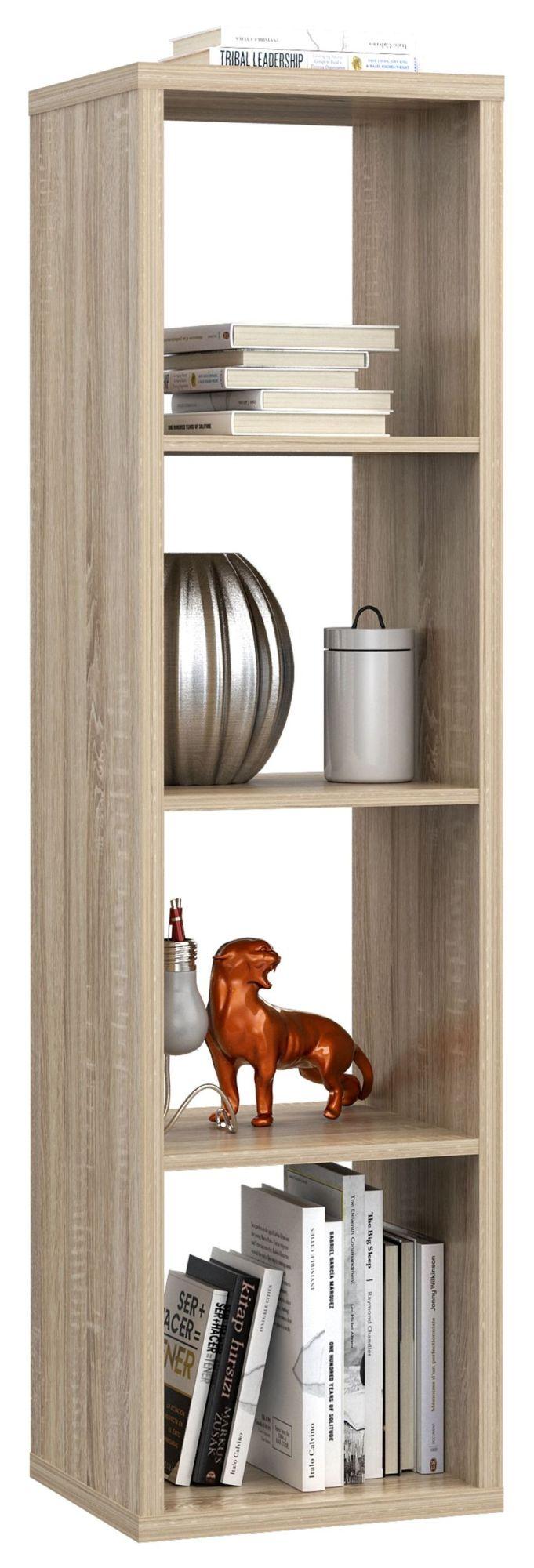 Product photograph of Mauro Sonoma Oak Effect 4 Open Shelving Unit from Choice Furniture Superstore.