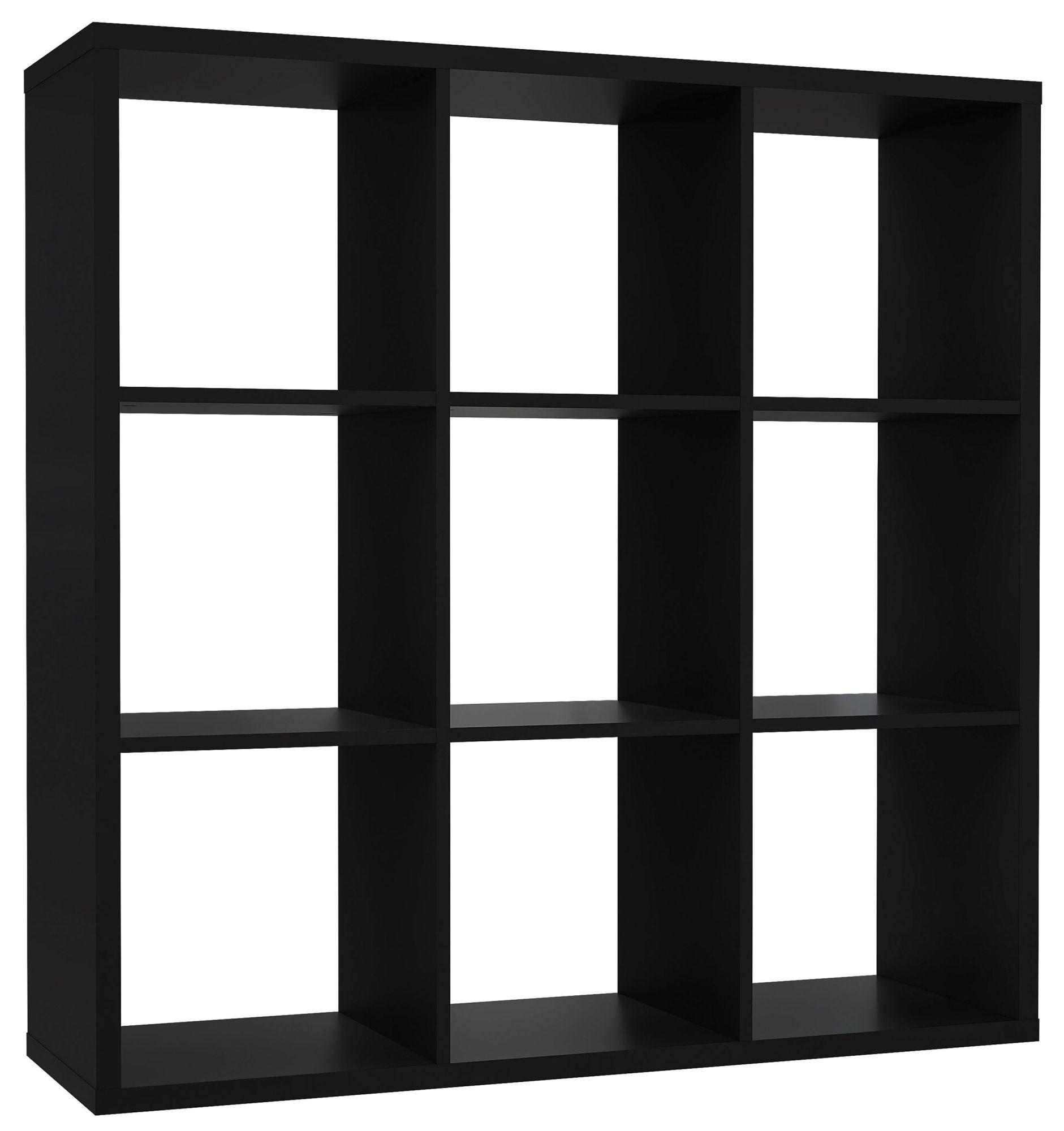 Product photograph of Mauro Matt Black 9 Open Shelving Unit from Choice Furniture Superstore.