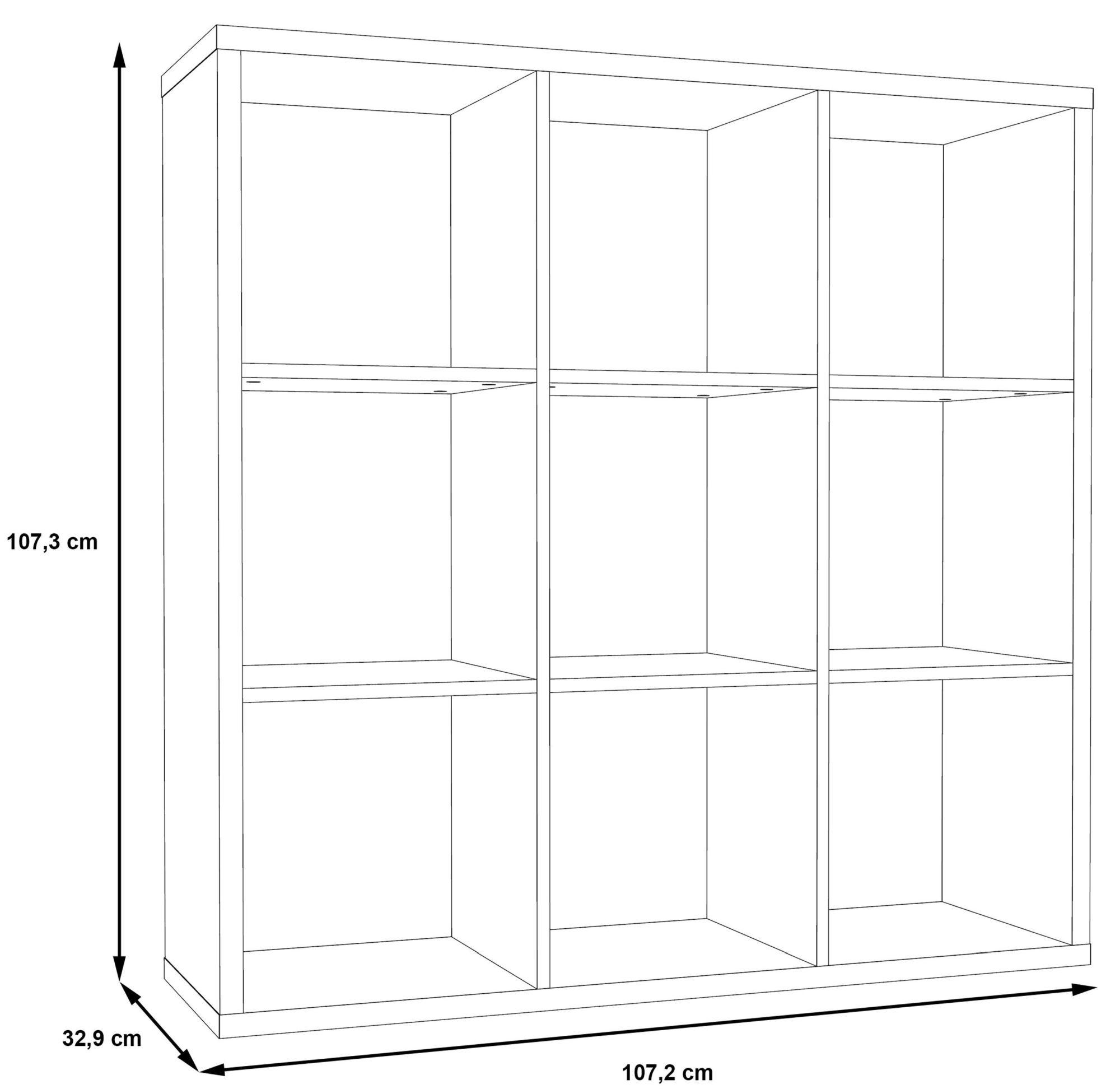 Product photograph of Mauro Sand Oak Effect 9 Open Shelving Unit from Choice Furniture Superstore.