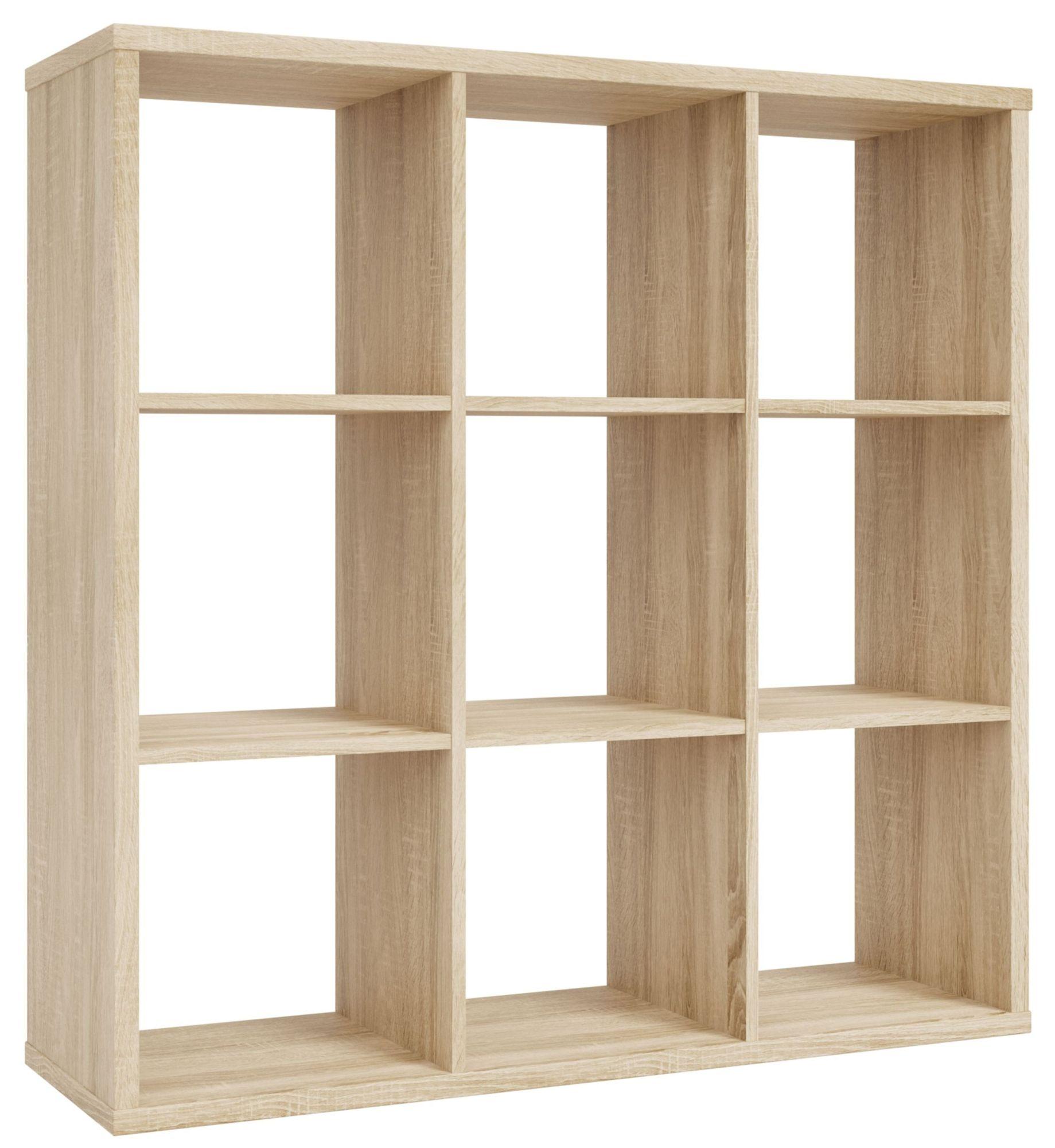 Product photograph of Mauro Sonoma Oak Effect 9 Open Shelving Unit from Choice Furniture Superstore.