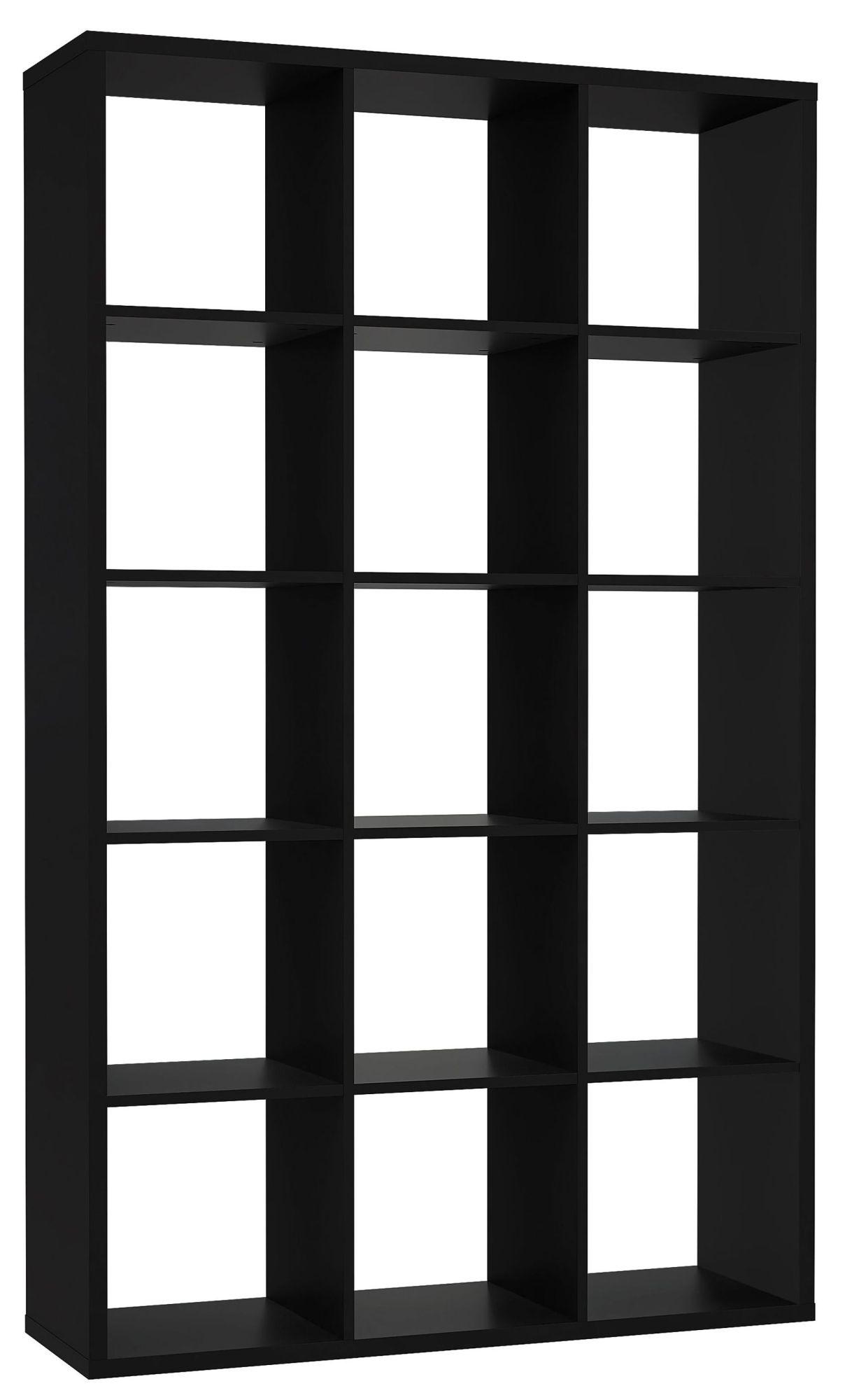 Product photograph of Mauro Matt Black 15 Open Shelving Unit from Choice Furniture Superstore.