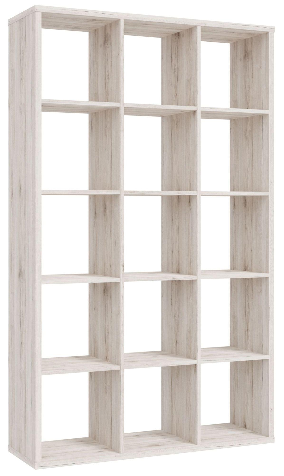 Product photograph of Mauro Sand Oak Effect 15 Open Shelving Unit from Choice Furniture Superstore.