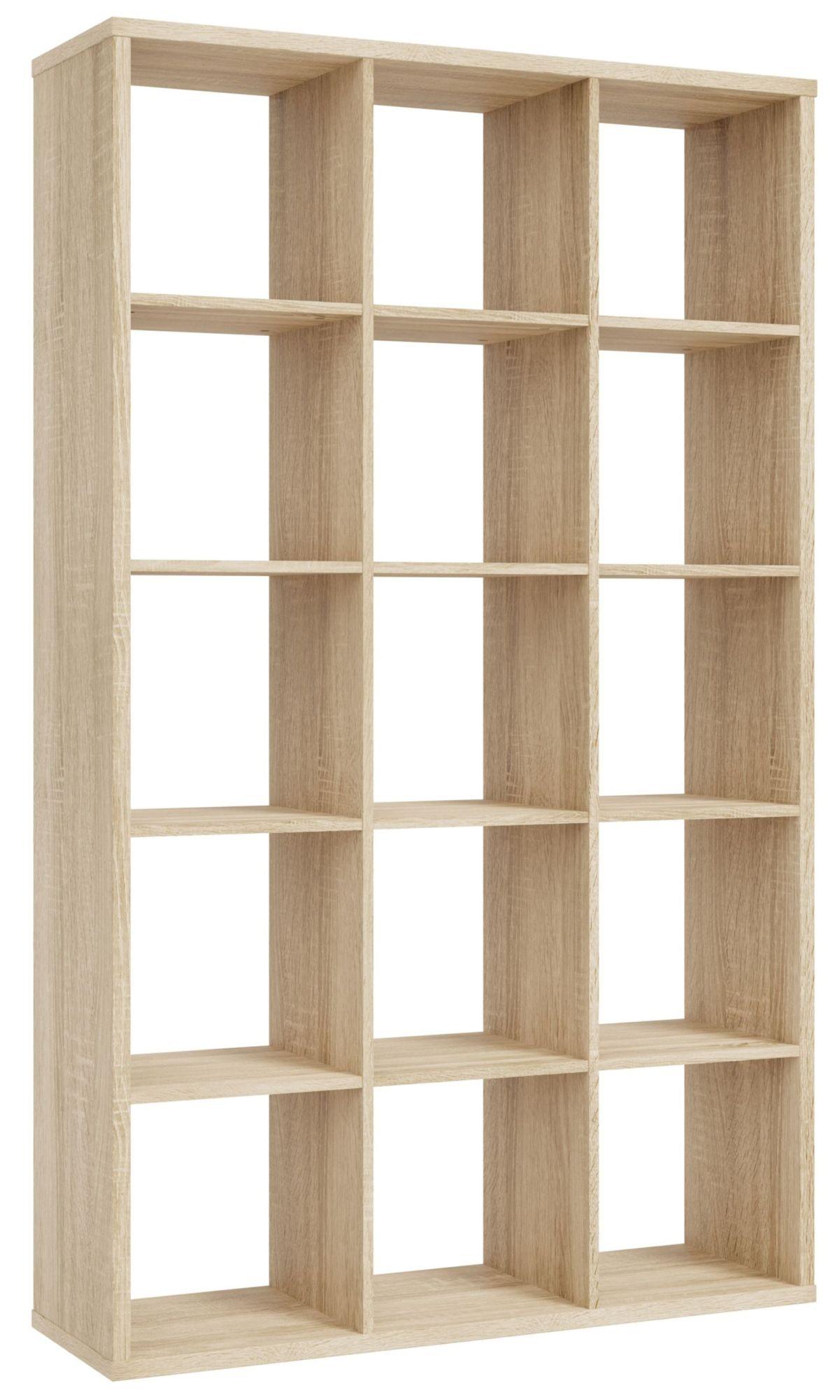 Product photograph of Mauro Sonoma Oak Effect 15 Open Shelving Unit from Choice Furniture Superstore.