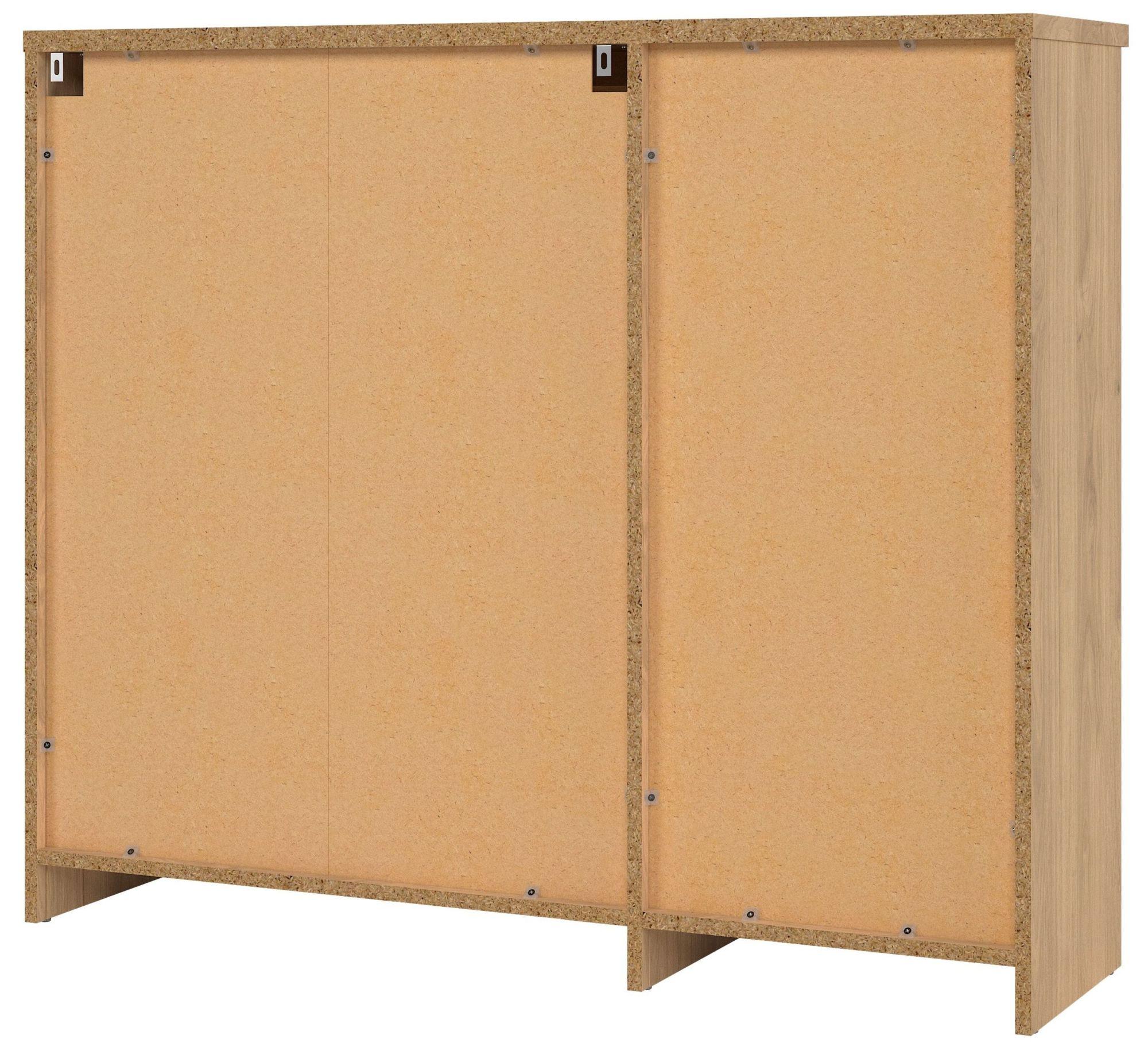 Product photograph of Naia Oak 2 Drawer Door Shoe Cupboard from Choice Furniture Superstore.