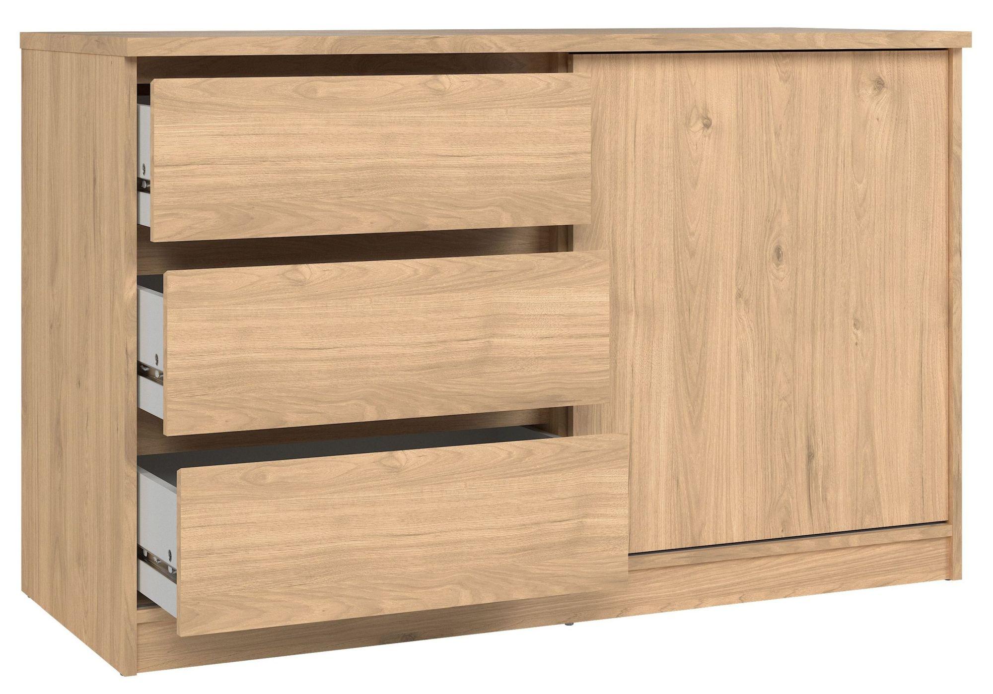 Product photograph of Naia Oak 1 Sliding Door Storage Unit from Choice Furniture Superstore.