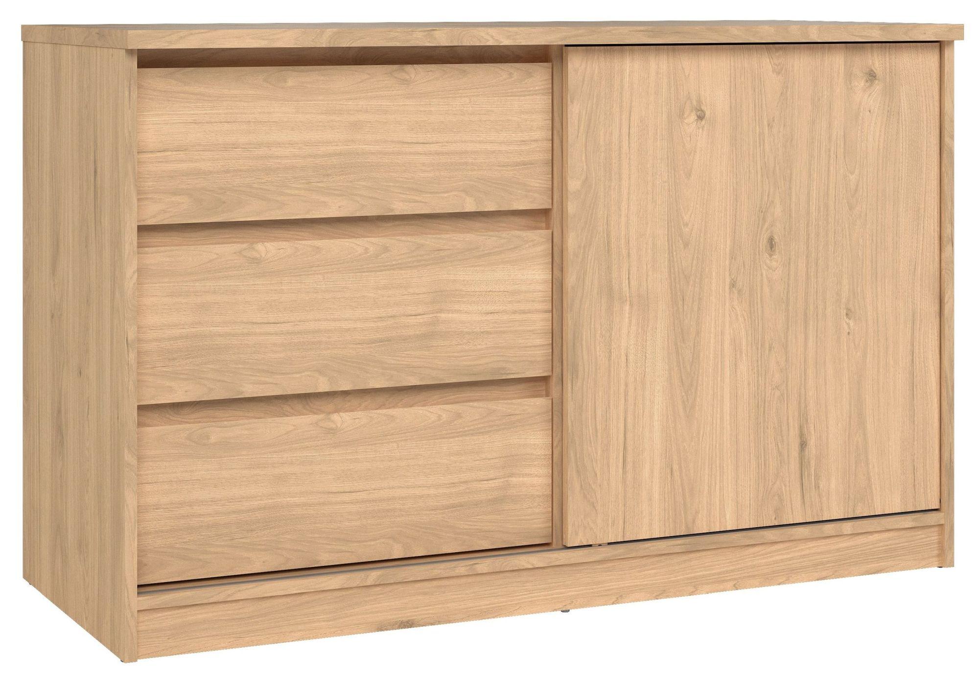 Product photograph of Naia Oak 1 Sliding Door Storage Unit from Choice Furniture Superstore.