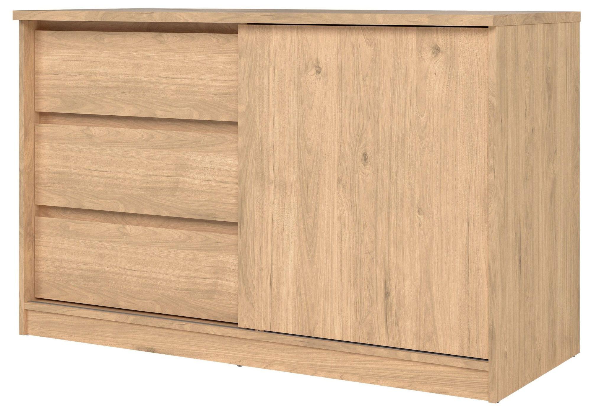 Product photograph of Naia Oak 1 Sliding Door Storage Unit from Choice Furniture Superstore.