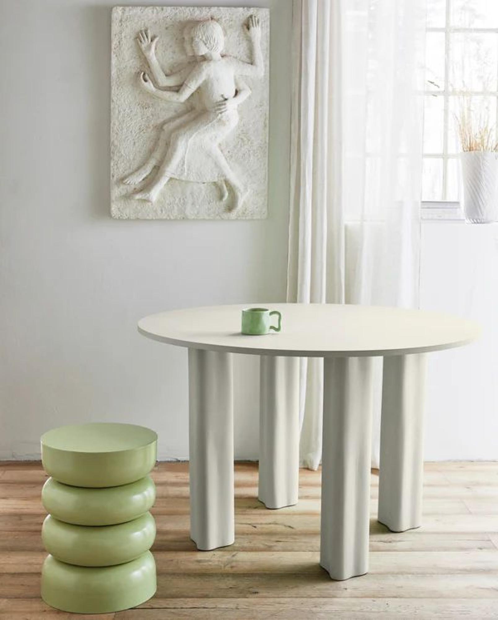 Product photograph of Nordal Envo Beige 4 Seater Round Dining Table from Choice Furniture Superstore.