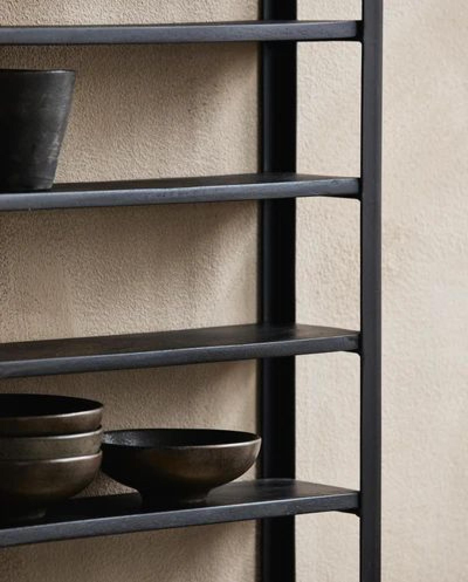 Product photograph of Nordal Zaros Black Metal Wall Shelf from Choice Furniture Superstore.