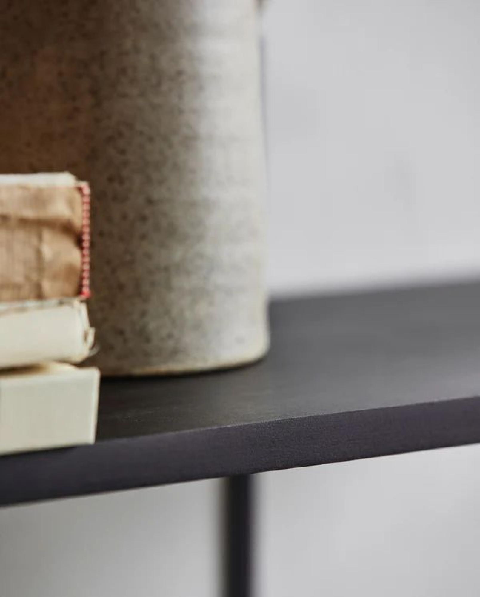 Product photograph of Nordal Tano Black Wooden Wall Shelf from Choice Furniture Superstore.