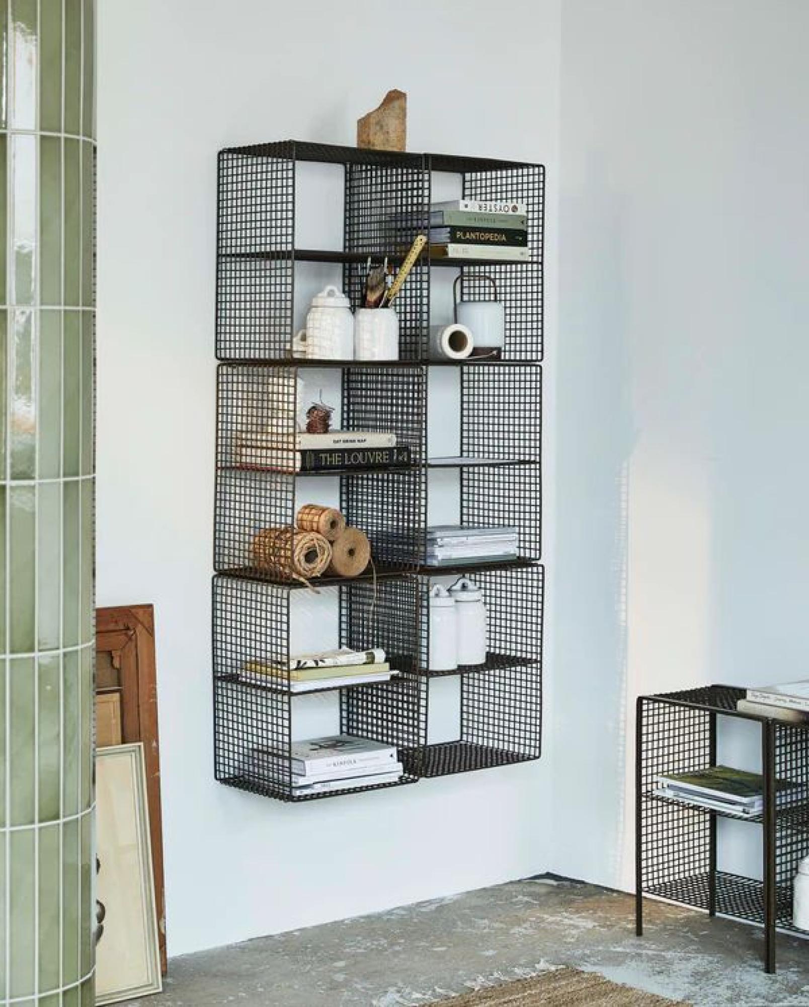 Product photograph of Nordal Tuo Olive Painted Metal Wall Shelf from Choice Furniture Superstore.