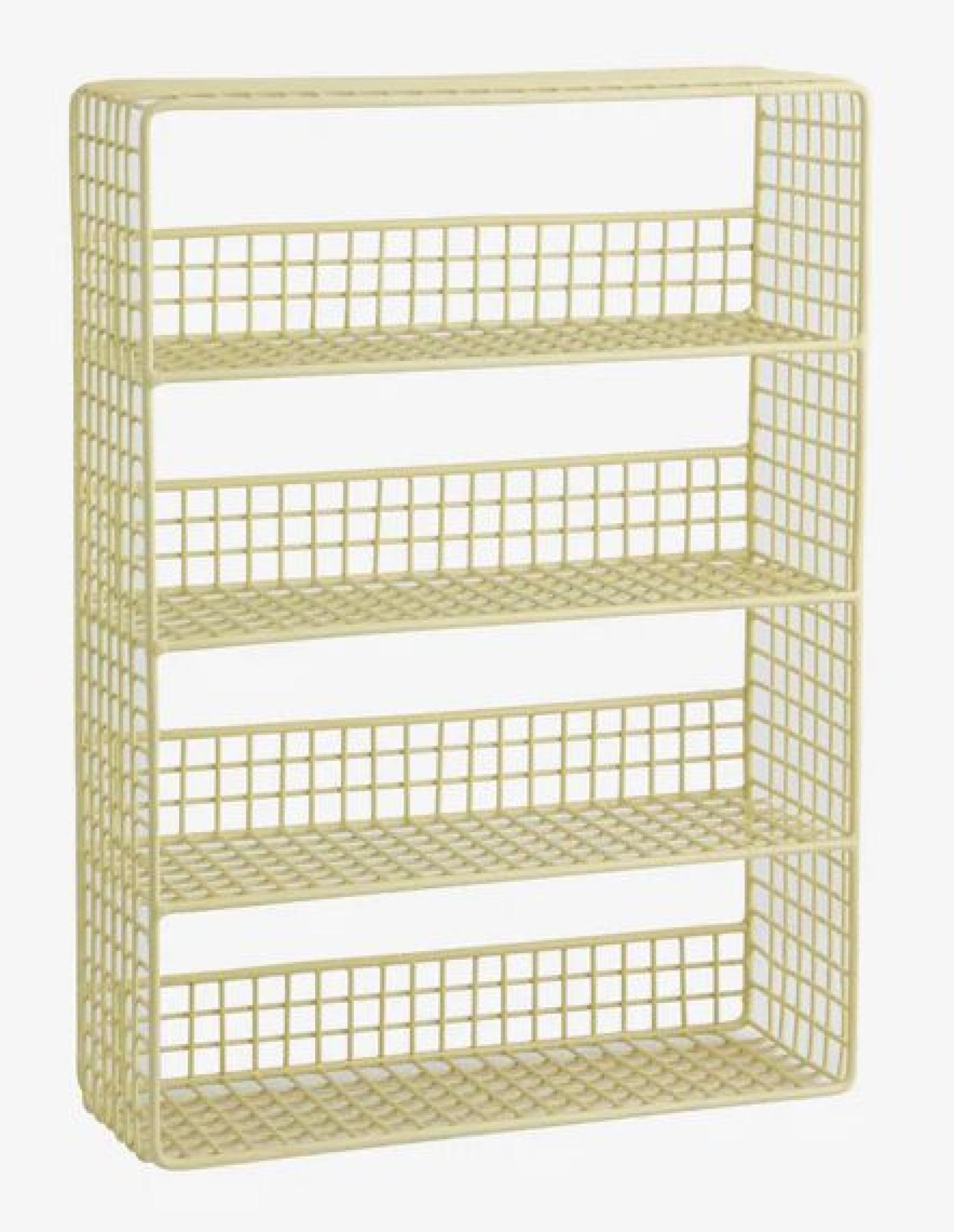 Product photograph of Nordal Kikori Yellow Metal Wire Wall Shelf from Choice Furniture Superstore.