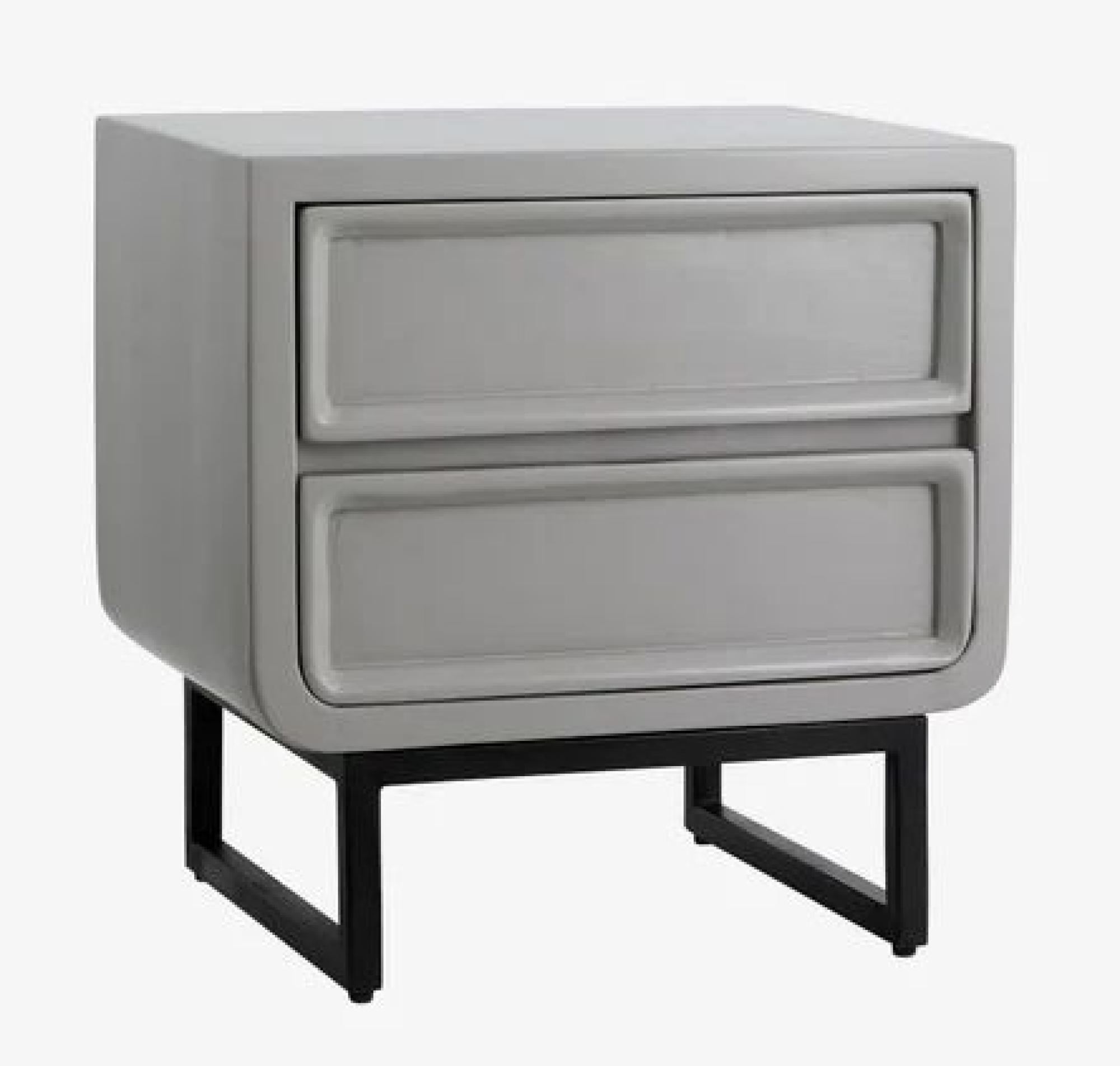 Product photograph of Nordal Ledro Grey Bedside Cabinet from Choice Furniture Superstore.