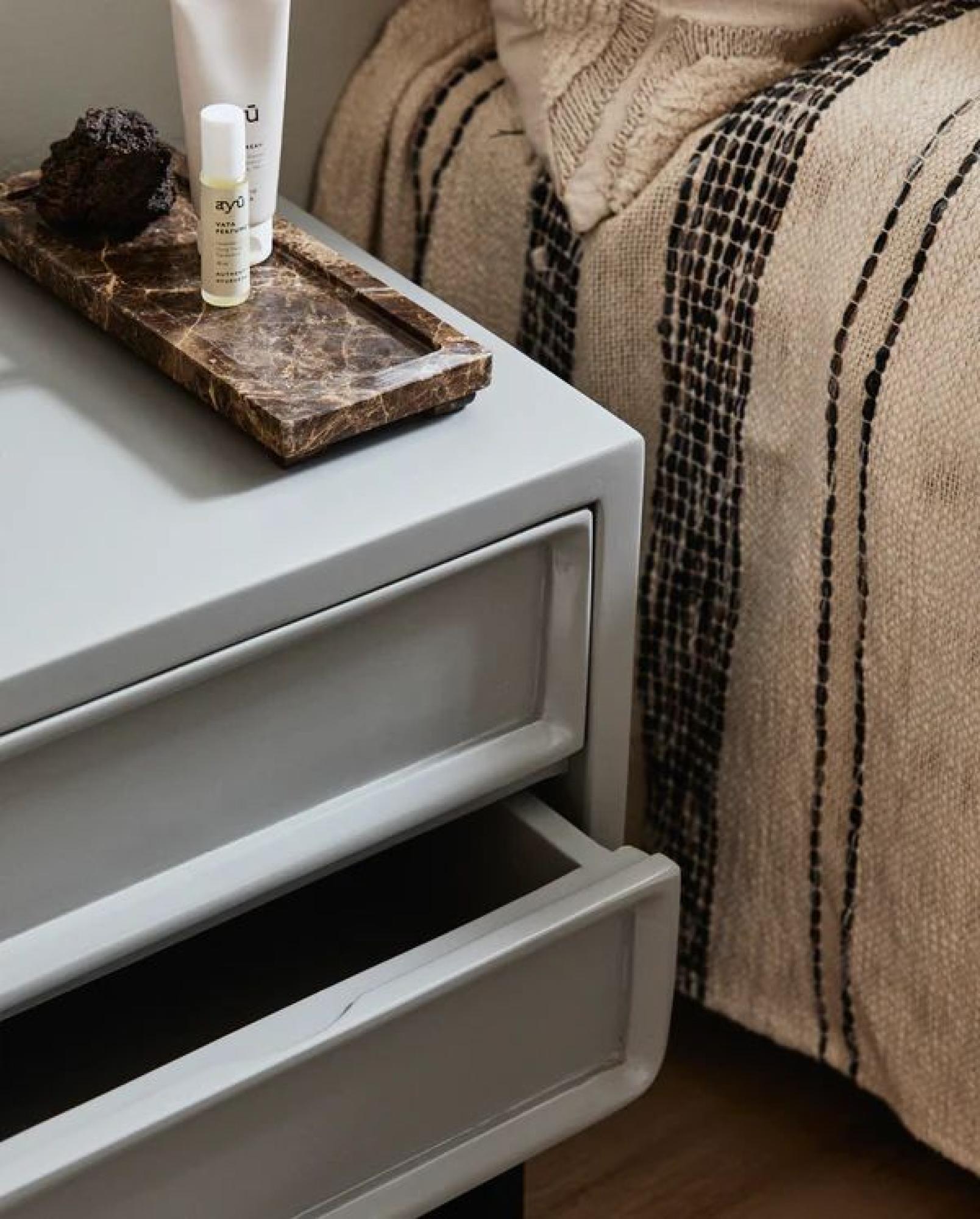 Product photograph of Nordal Ledro Grey Bedside Cabinet from Choice Furniture Superstore.