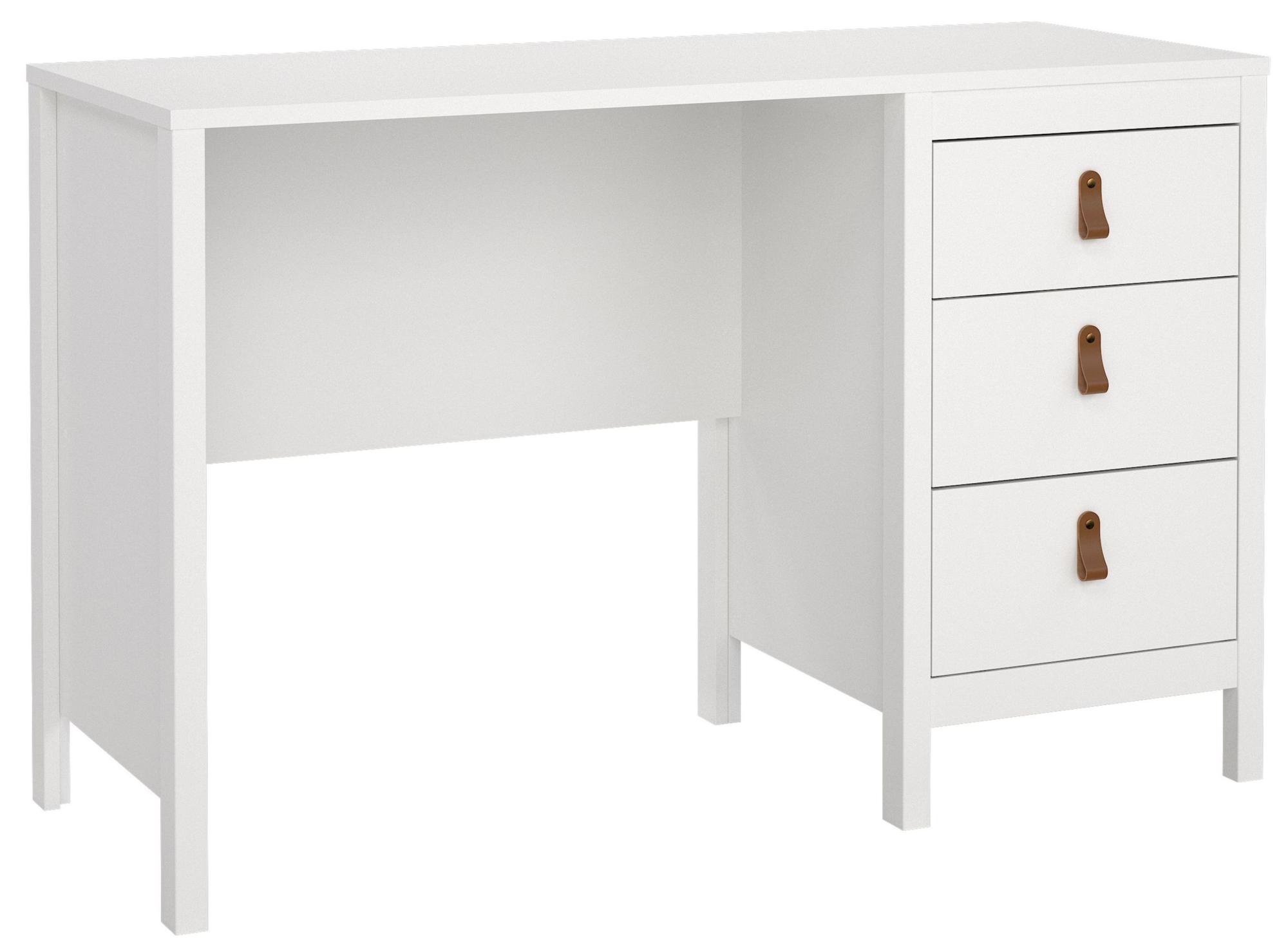 Product photograph of Barcelona White 3 Drawer Desk from Choice Furniture Superstore.