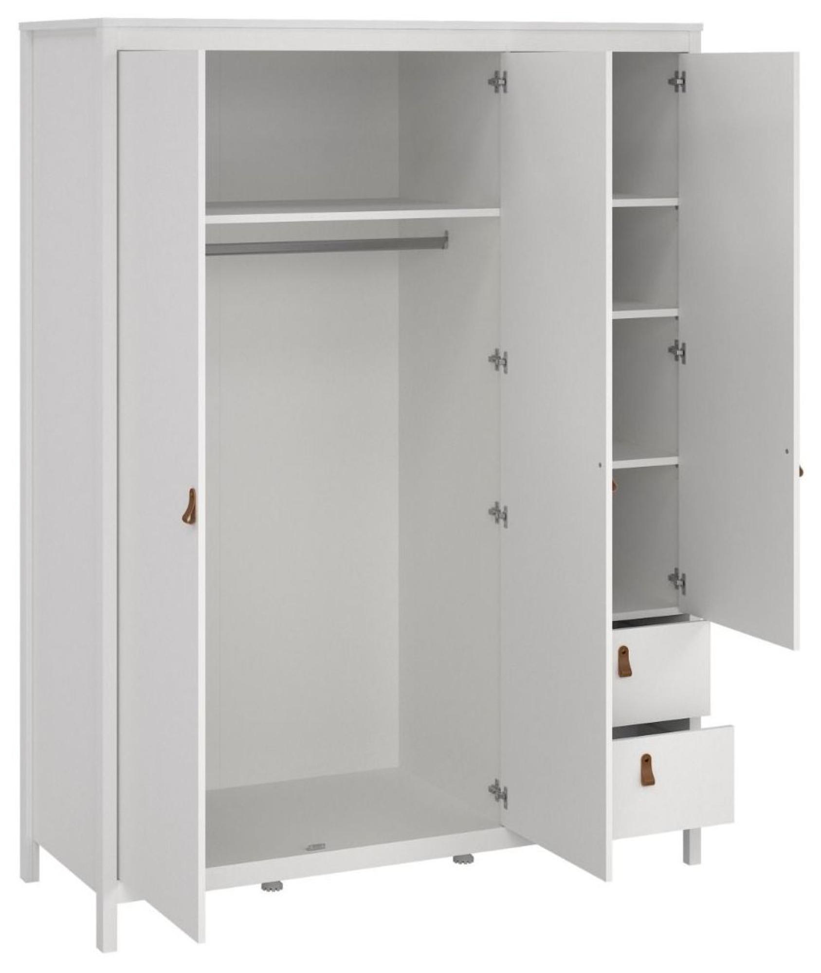 Product photograph of Barcelona White 3 Door Combi Wardrobe from Choice Furniture Superstore.