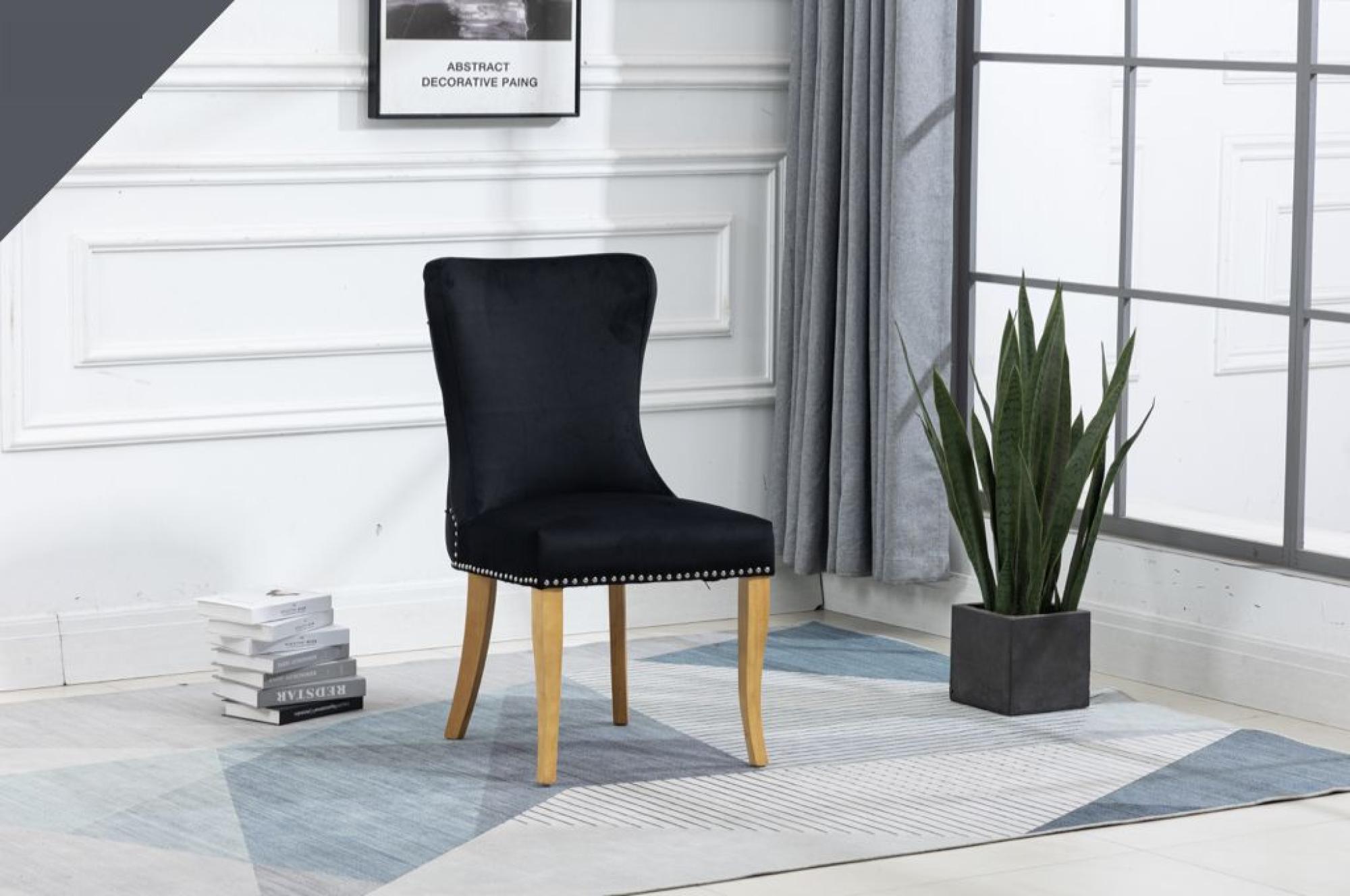 Product photograph of Set Of 2 Ashley Black Fabric Dining Chair With Oak Legs from Choice Furniture Superstore.