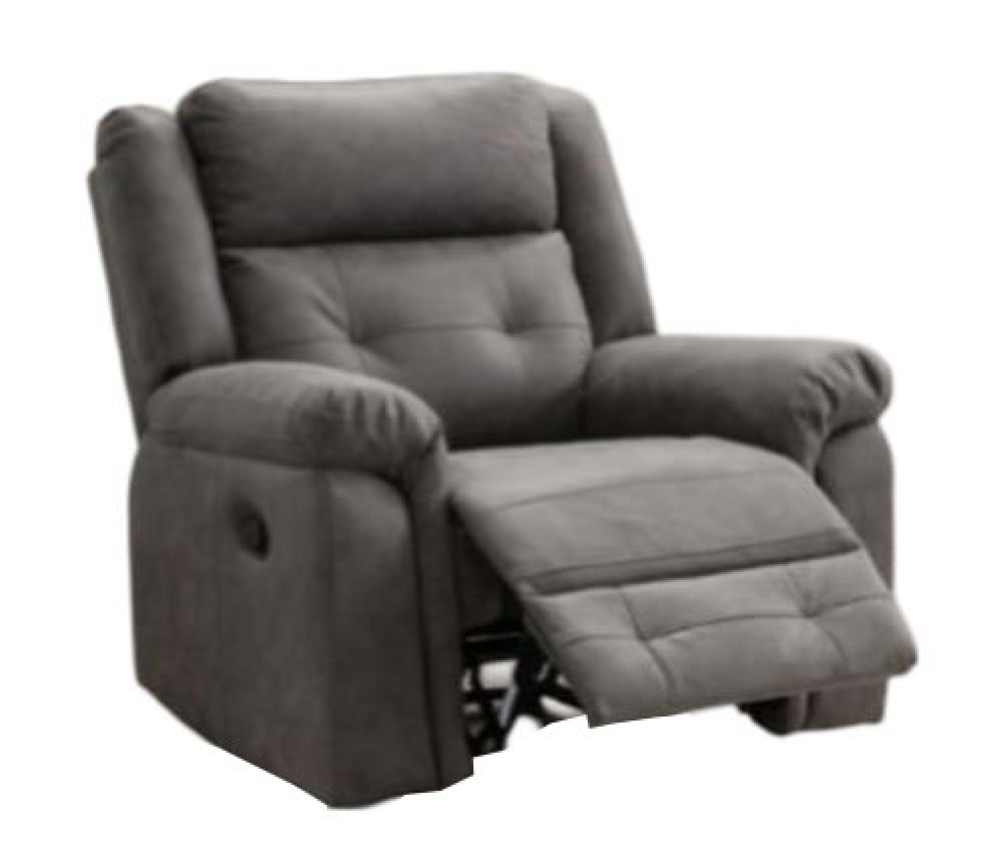 Product photograph of Berkeley Dark Grey Leather Look Fabric Recliner Armchair from Choice Furniture Superstore.