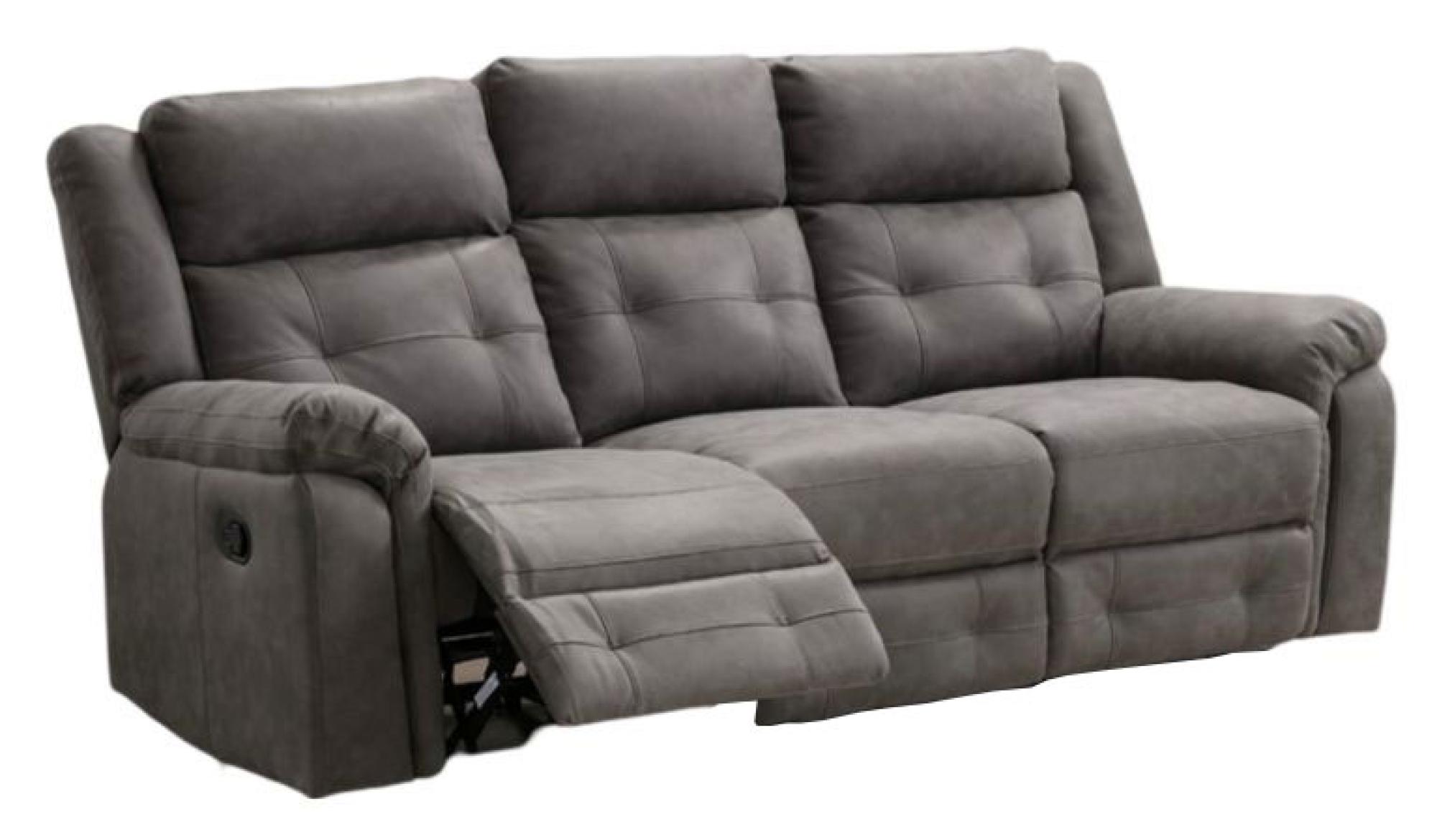 Product photograph of Berkeley Dark Grey Leather Look Fabric 3 2 Seater Recliner Sofa Suite from Choice Furniture Superstore.