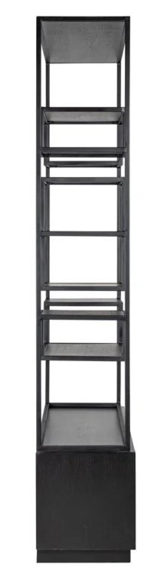 Product photograph of Bonvoy Black Oak Shelving Unit With Storage from Choice Furniture Superstore.