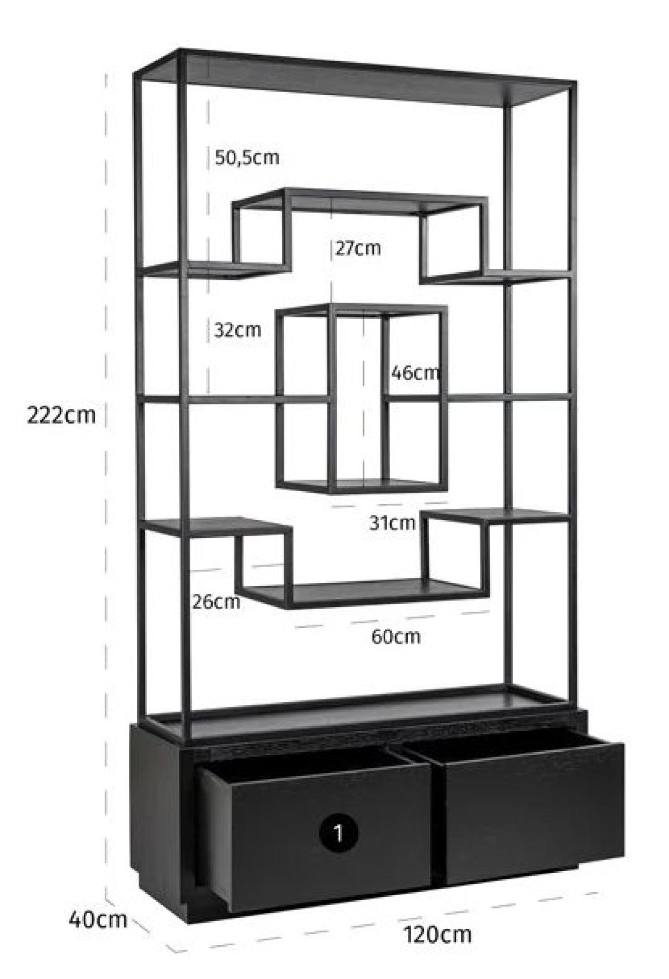 Product photograph of Bonvoy Black Oak Shelving Unit With Storage from Choice Furniture Superstore.