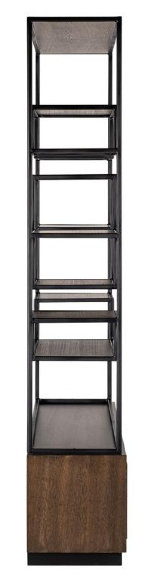 Product photograph of Bonvoy Brown Oak Shelving Unit With Storage from Choice Furniture Superstore.