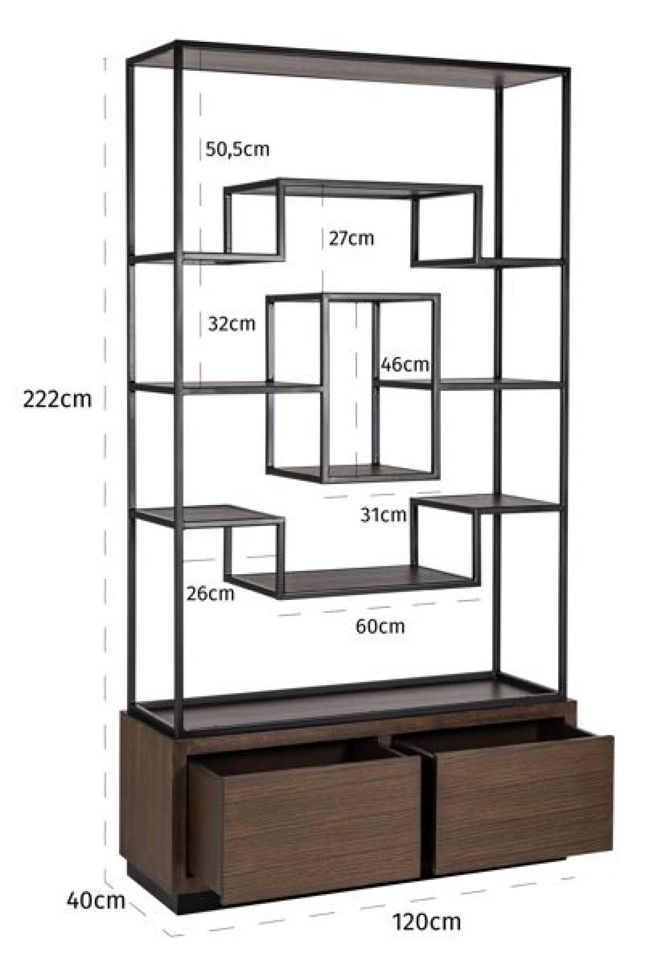 Product photograph of Bonvoy Brown Oak Shelving Unit With Storage from Choice Furniture Superstore.