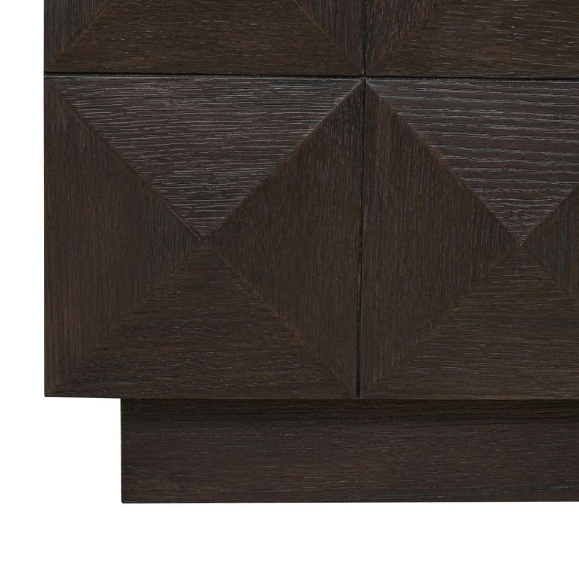 Product photograph of Claremont Dark Wood Extra Large Geometric Tv Unit With Travertine Top from Choice Furniture Superstore.