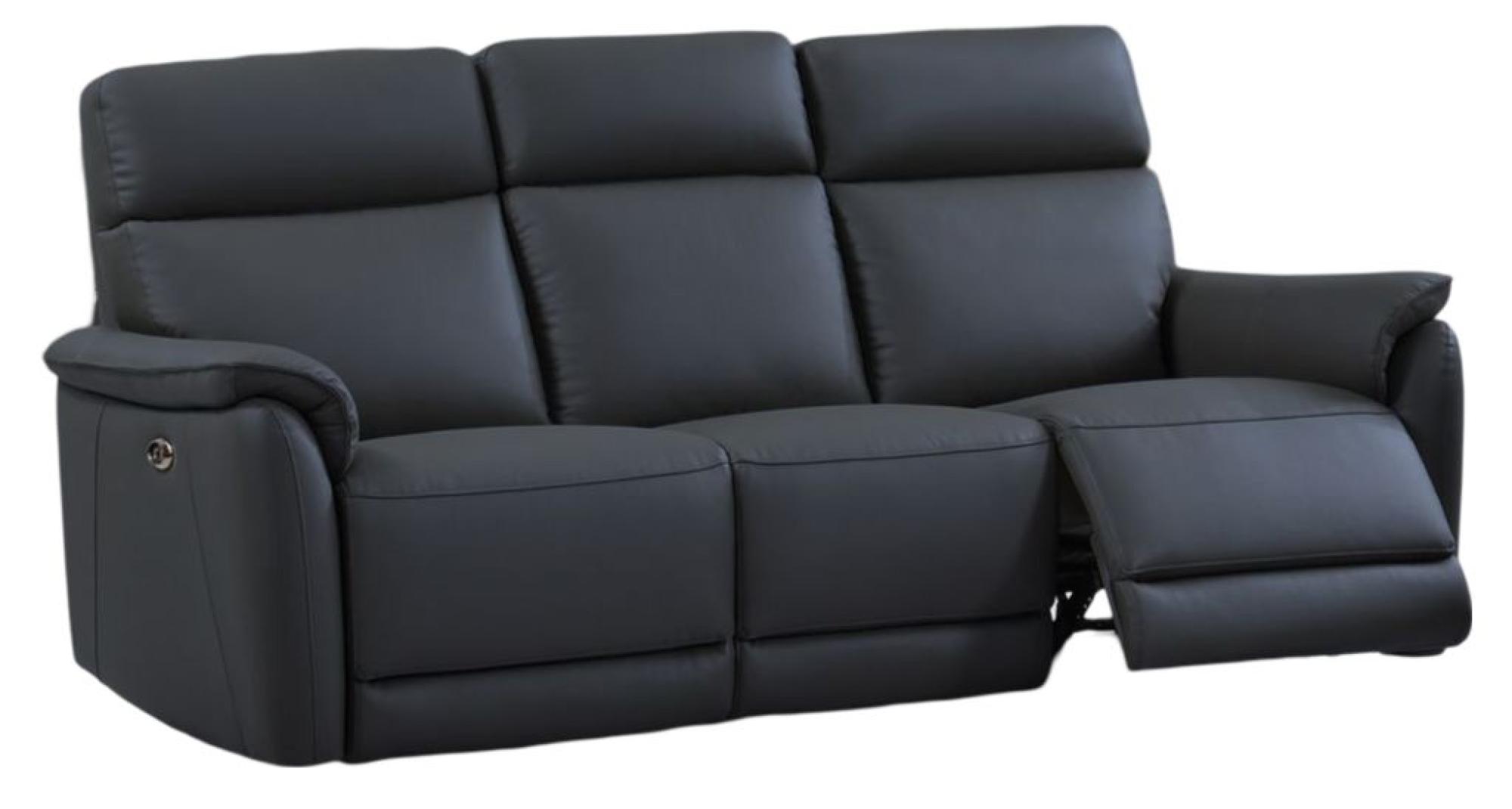 Product photograph of Carlton Blue Leather Electric Recliner 3 2 Seater Sofa Suite from Choice Furniture Superstore.