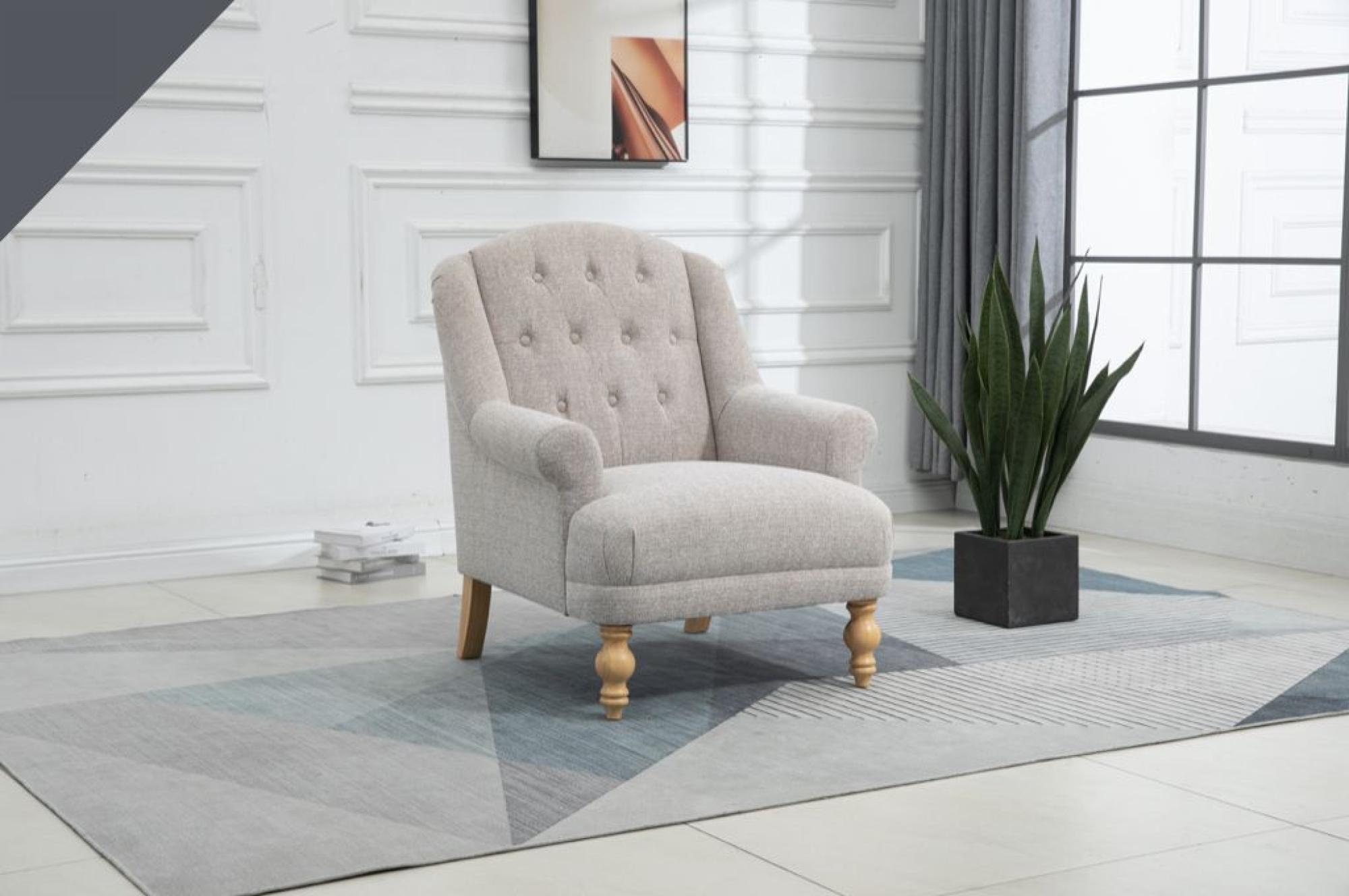 Product photograph of Charlotte Beige Fabric Accent Chair from Choice Furniture Superstore.