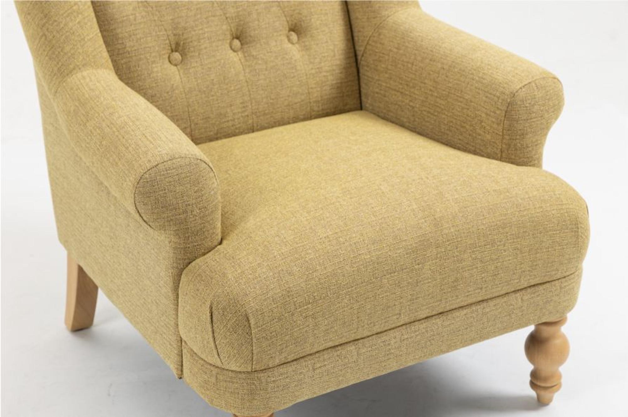 Product photograph of Charlotte Yellow Fabric Accent Chair from Choice Furniture Superstore.