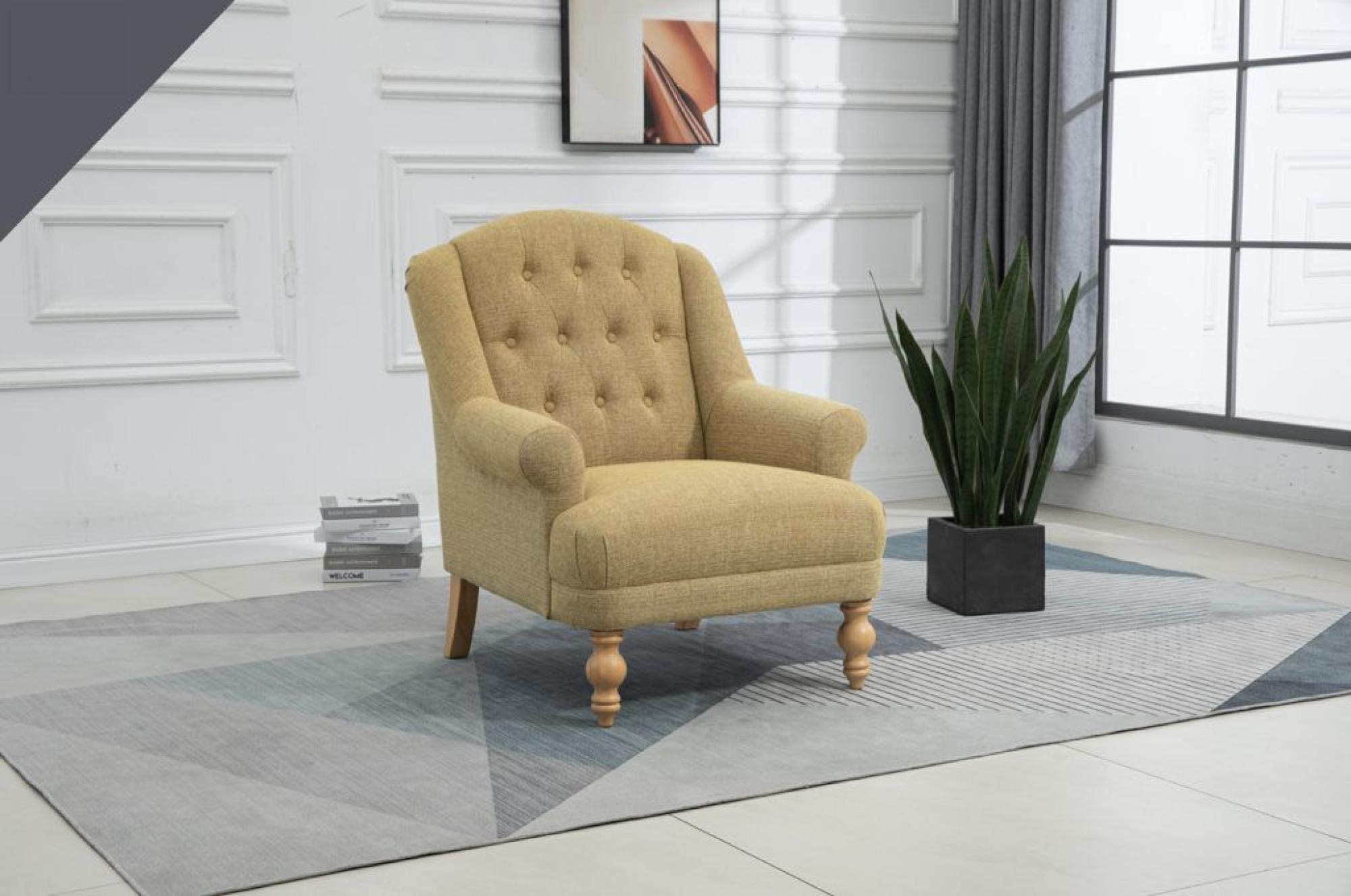 Product photograph of Charlotte Yellow Fabric Accent Chair from Choice Furniture Superstore.