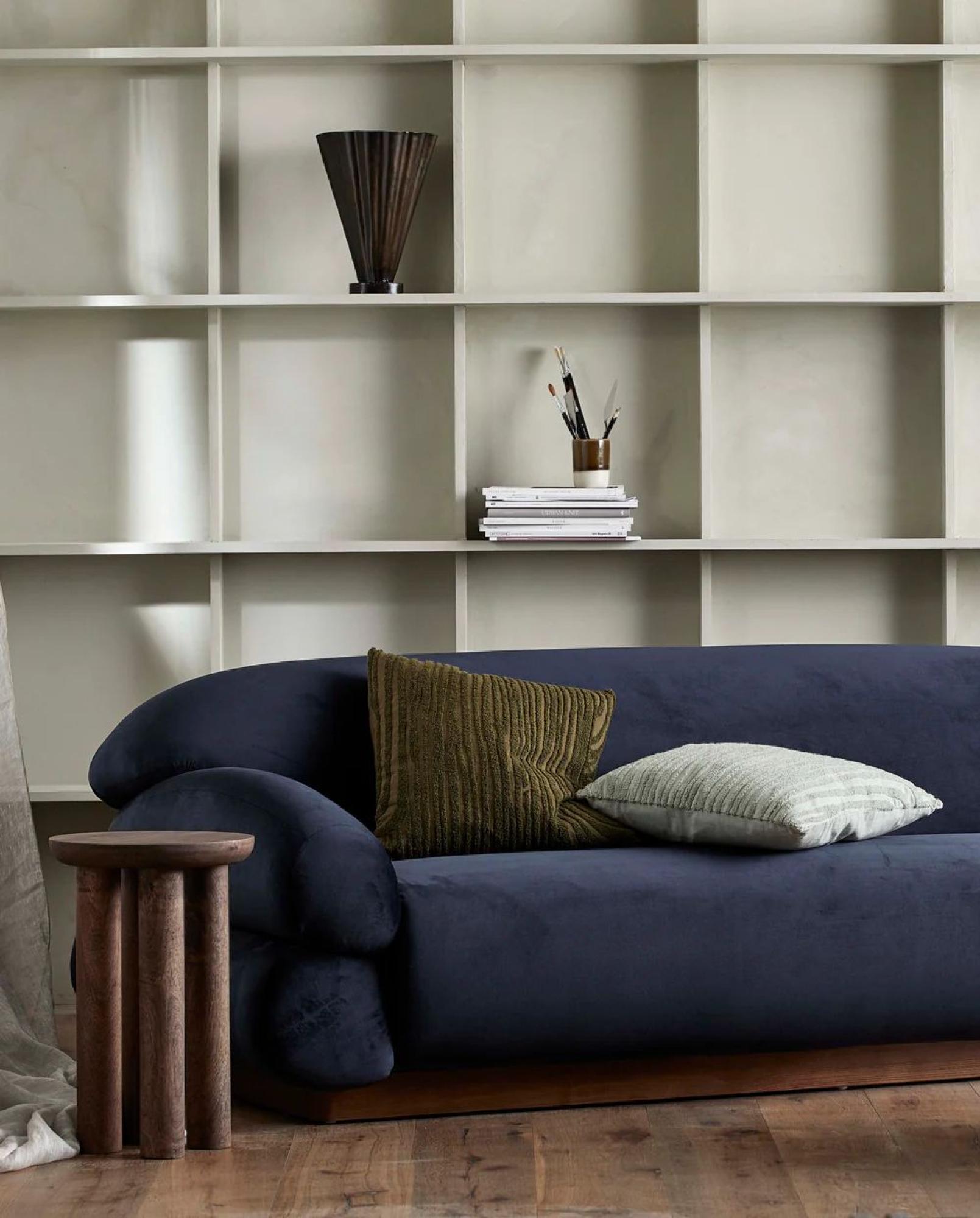 Product photograph of Nordal Sof Dark Blue Fabric 3 Seater Sofa from Choice Furniture Superstore.