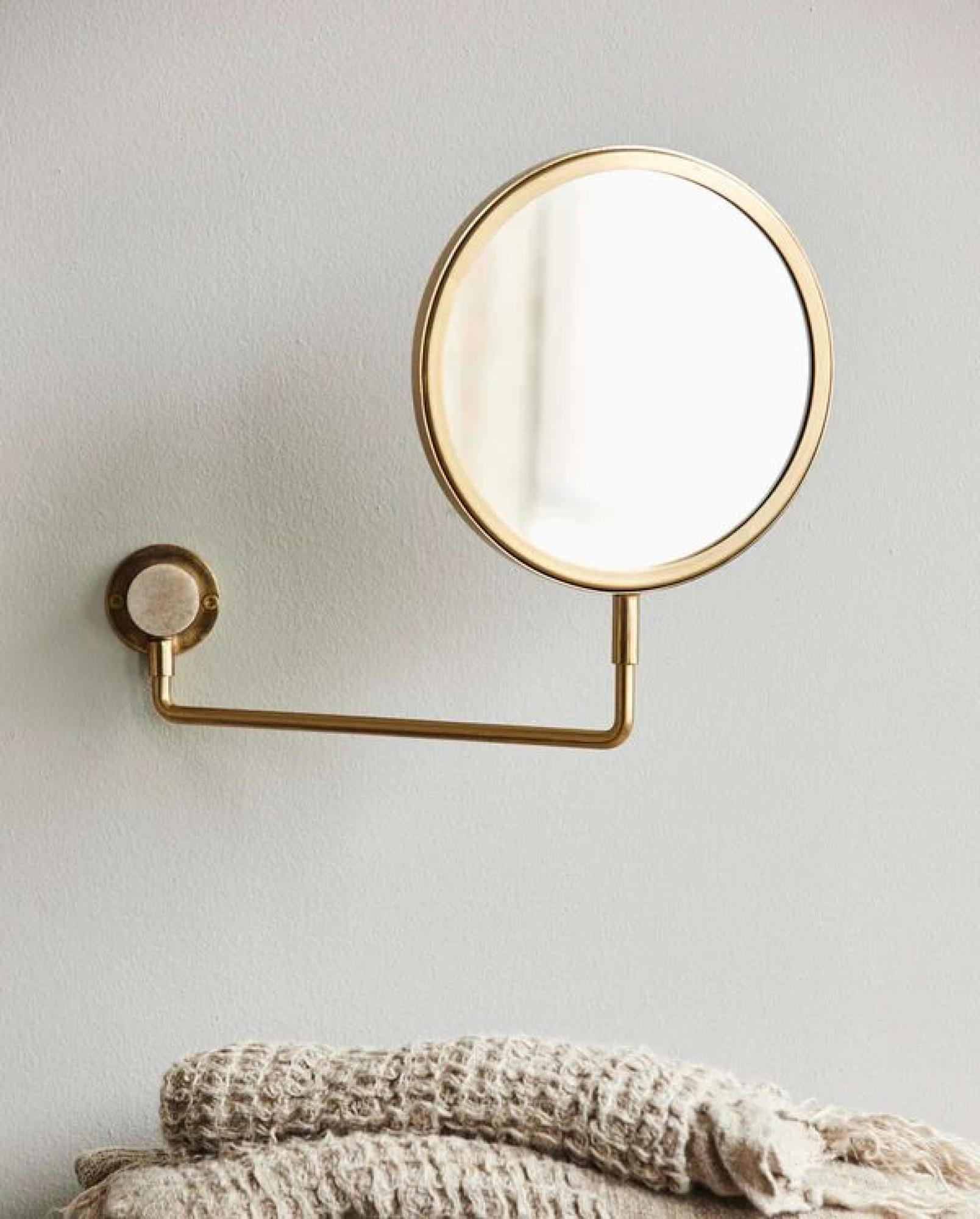 Product photograph of Nordal Tesia Gold Metal Wall Mirror from Choice Furniture Superstore.