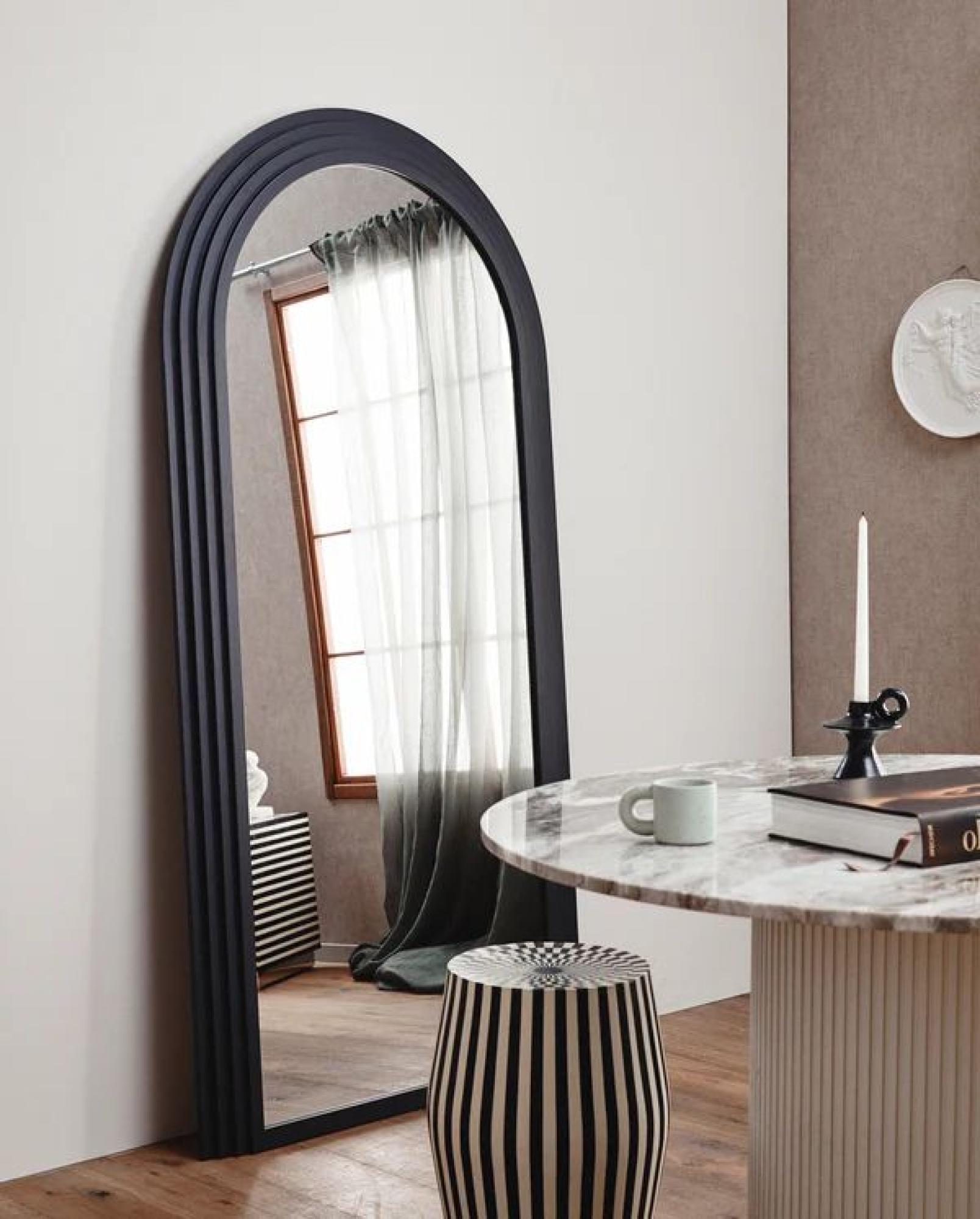 Product photograph of Nordal Falco Black Metal Standing Mirror from Choice Furniture Superstore.