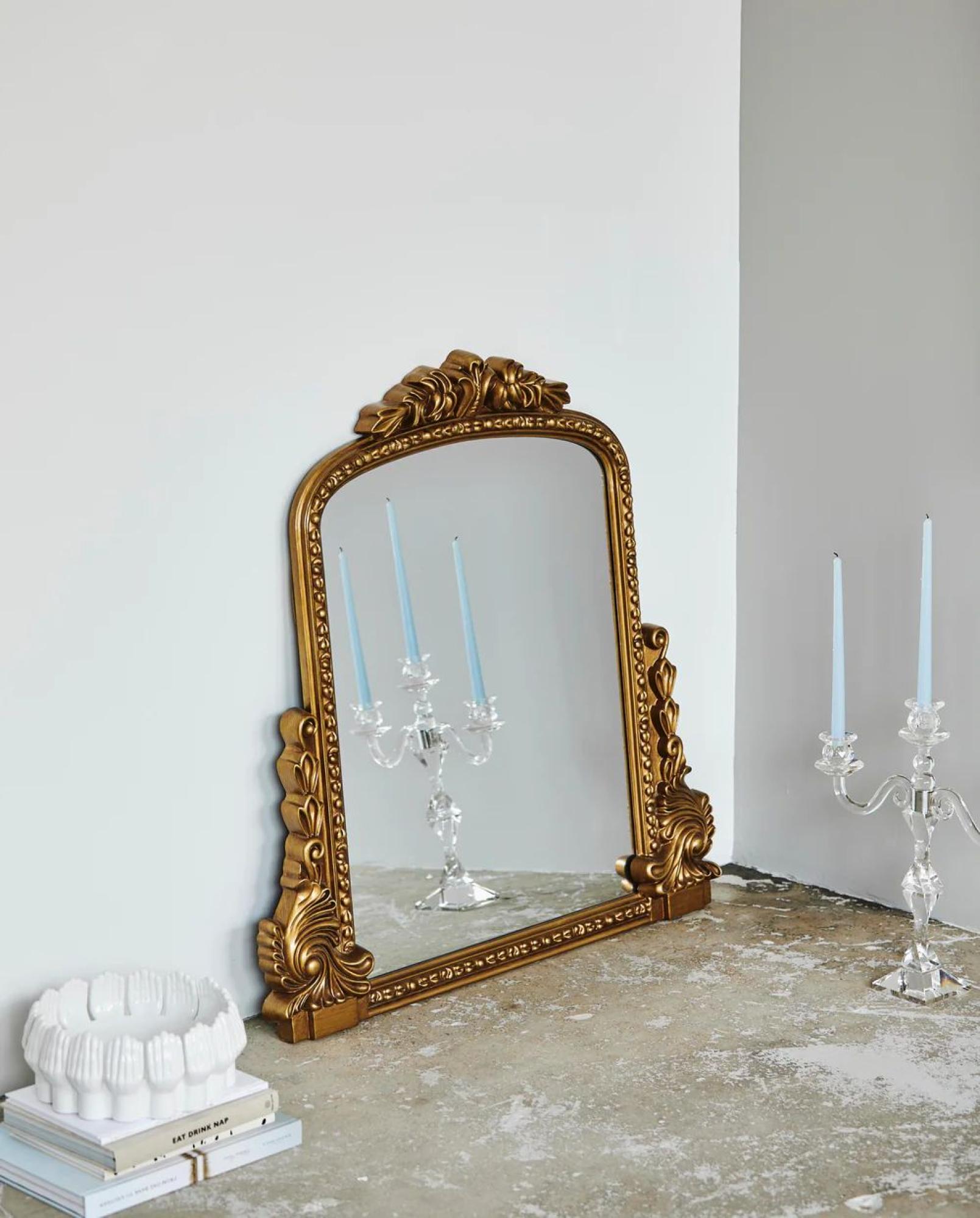 Product photograph of Nordal Bird Gold Arch Mirror - 97cm X 100cm from Choice Furniture Superstore.