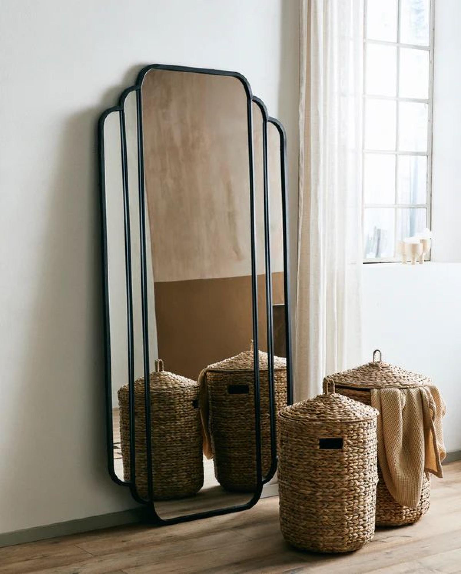 Product photograph of Nordal Skylark Black Metal Wall Mirror - 100cm X 200cm from Choice Furniture Superstore.