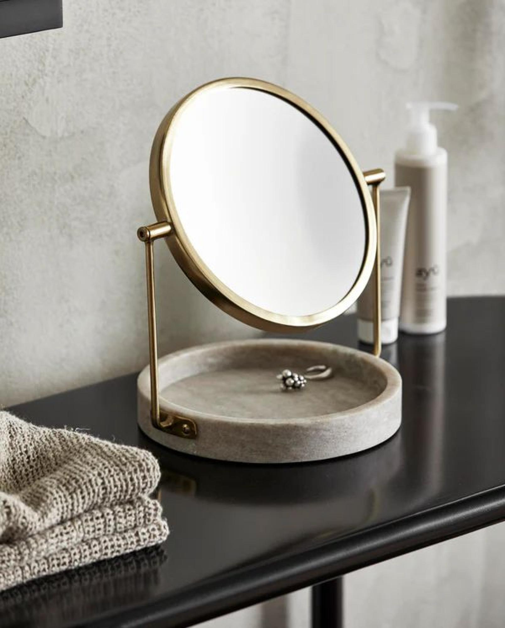 Product photograph of Nordal Haja Gold Metal Mirror from Choice Furniture Superstore.