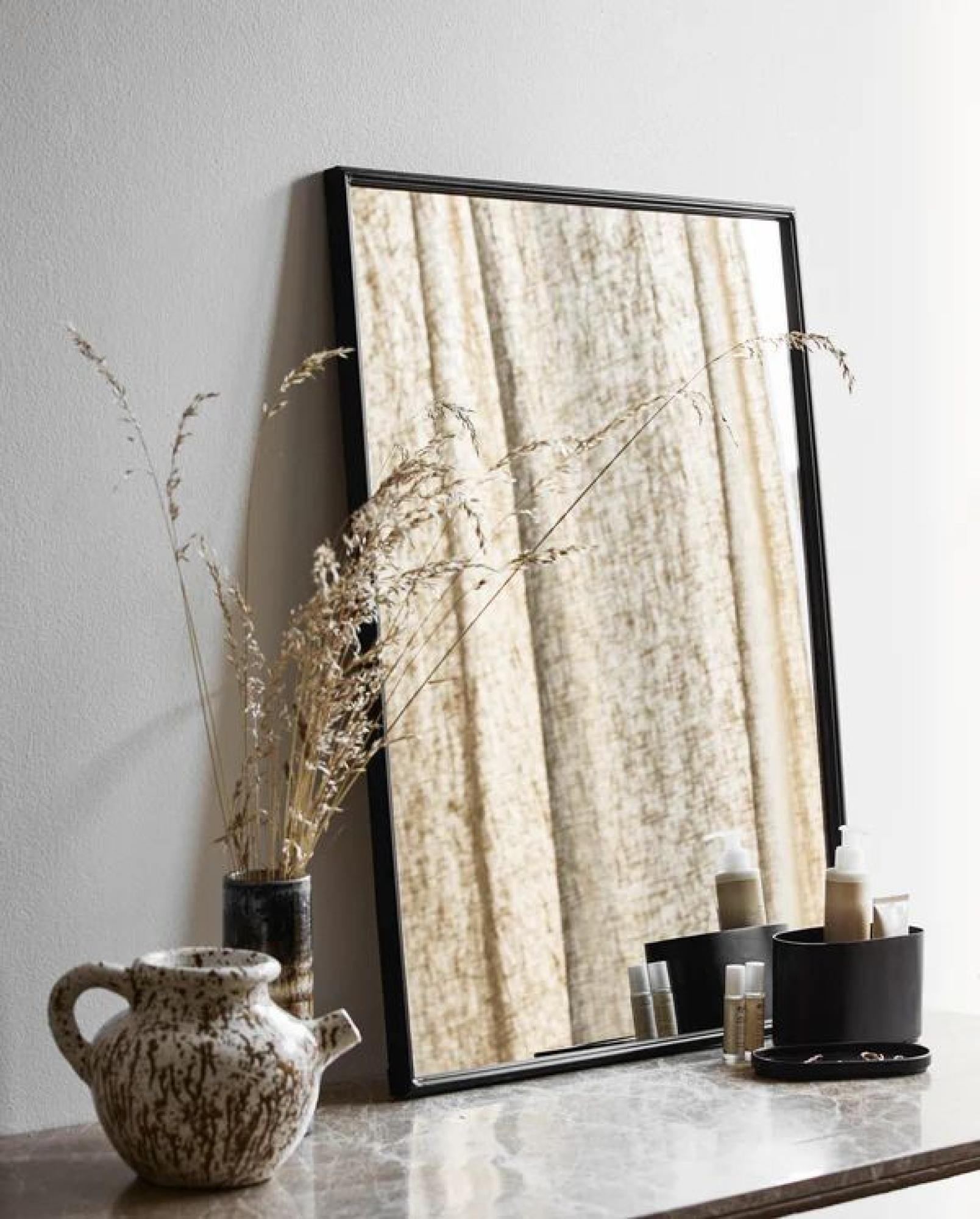 Product photograph of Set Of 2 Nordal Downtown Black Metal Dressing Mirror from Choice Furniture Superstore.