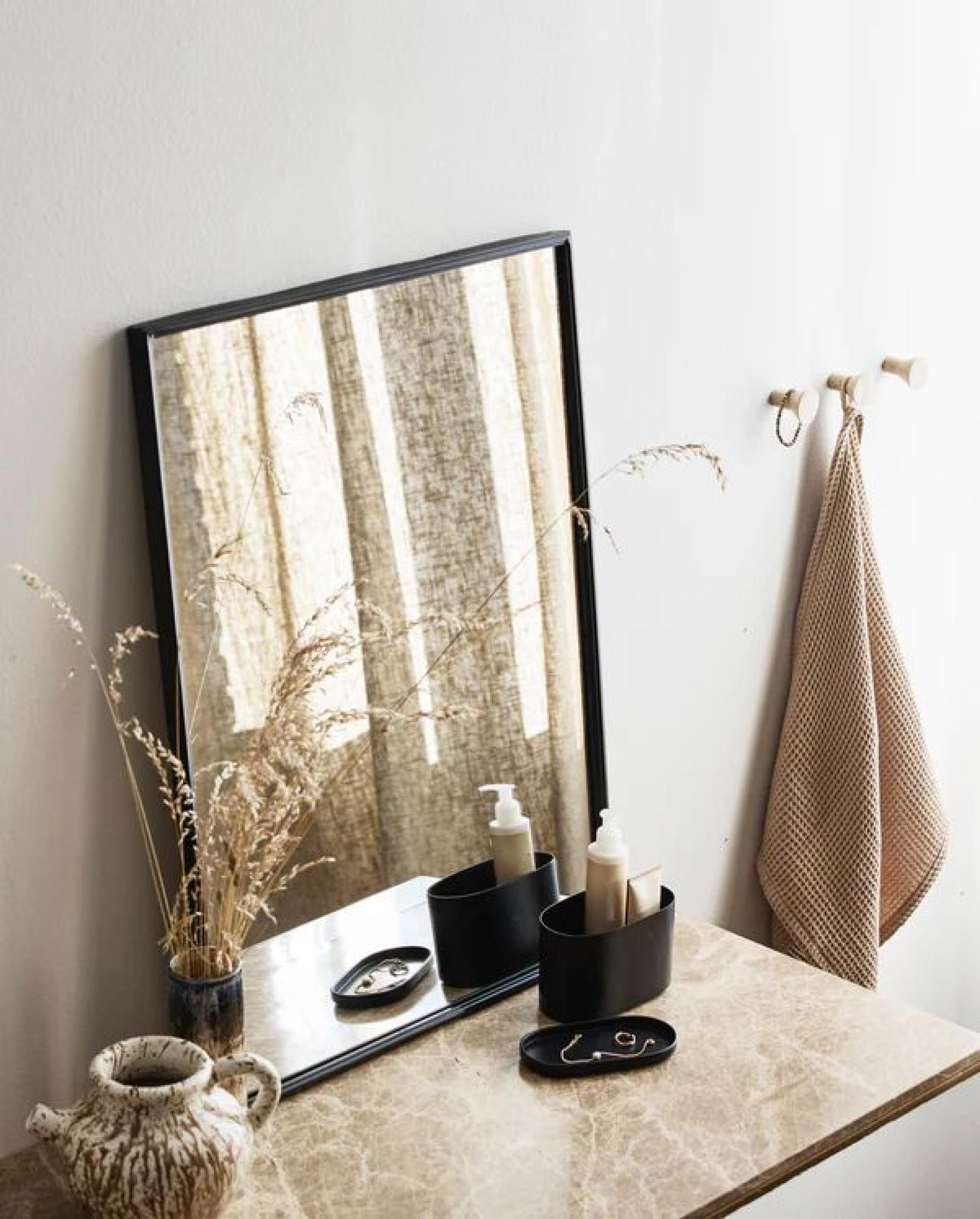 Product photograph of Set Of 2 Nordal Downtown Black Metal Dressing Mirror from Choice Furniture Superstore.